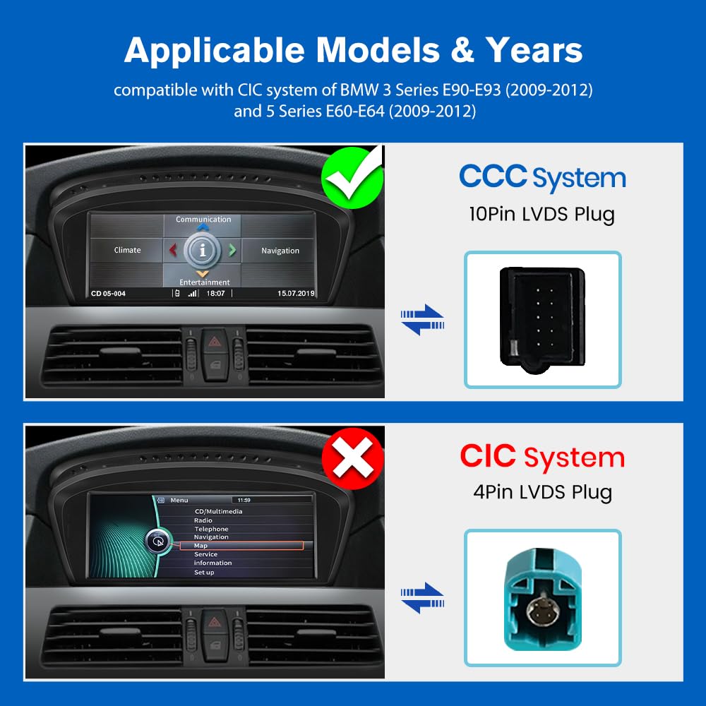 visualización de radio de coche Linux de 8.8 pulgadas para BMW Serie 3/5 E60 E61 E63 E64 E90 E91 E92 CCC (2004-2008) Wireless CarPlay Android Auto Display Mirror Link Bluetooth Video Player Unidad