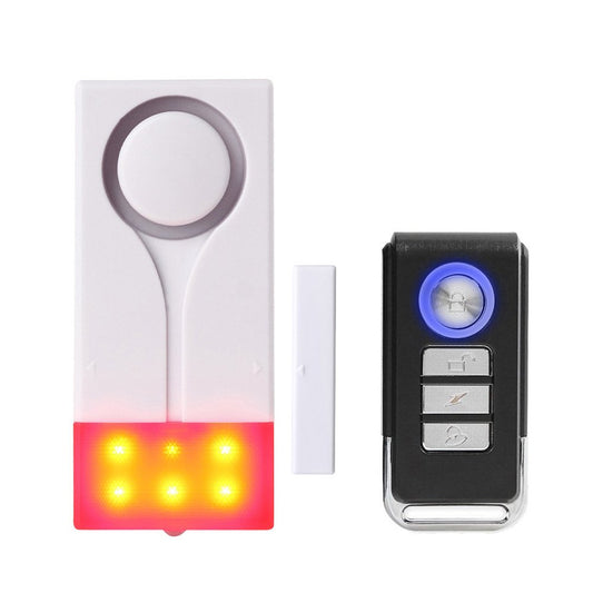 Alarma Inalámbrica Mengshen Blanca de Sonido Fuerte y Luz Brillante para Puertas y Ventanas