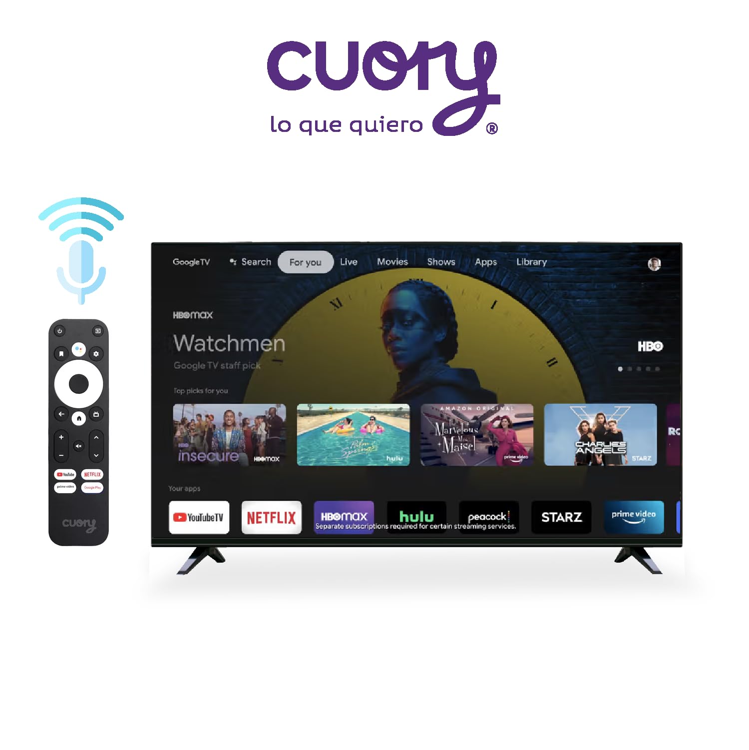 CUORY Smart TV Android Google TV Television Pantalla 55" Pulgadas Dled | Vive en 4K | 4K UHD | HDMI | Audio Dolby | Modo de Juego Funciona con Asistente de Google | Bisel Delgado