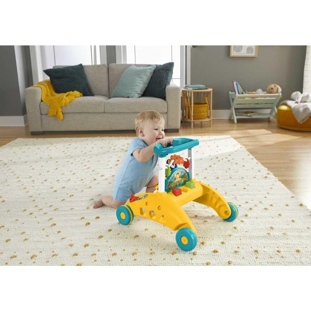 FISHER-PRICE, Andadera para Bebés de Dos Lados Primeros Pasos, Juguete para Bebé, 6 Meses en Adelante, Juguete de aprendizaje interactivo que crece con tu bebé