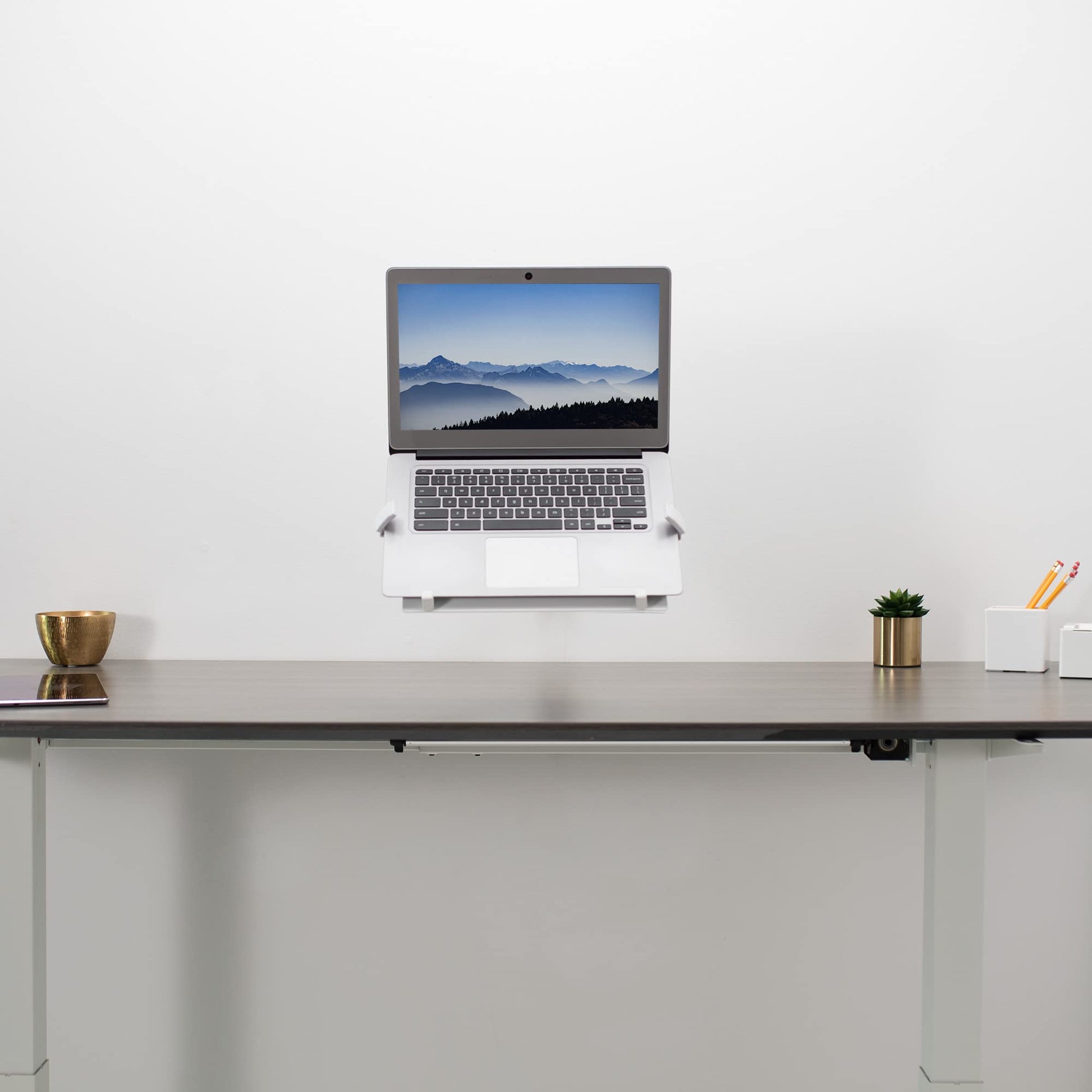 Soporte de Pared para Portátil Vivo Blanco con Brazo Neumático Ajustable