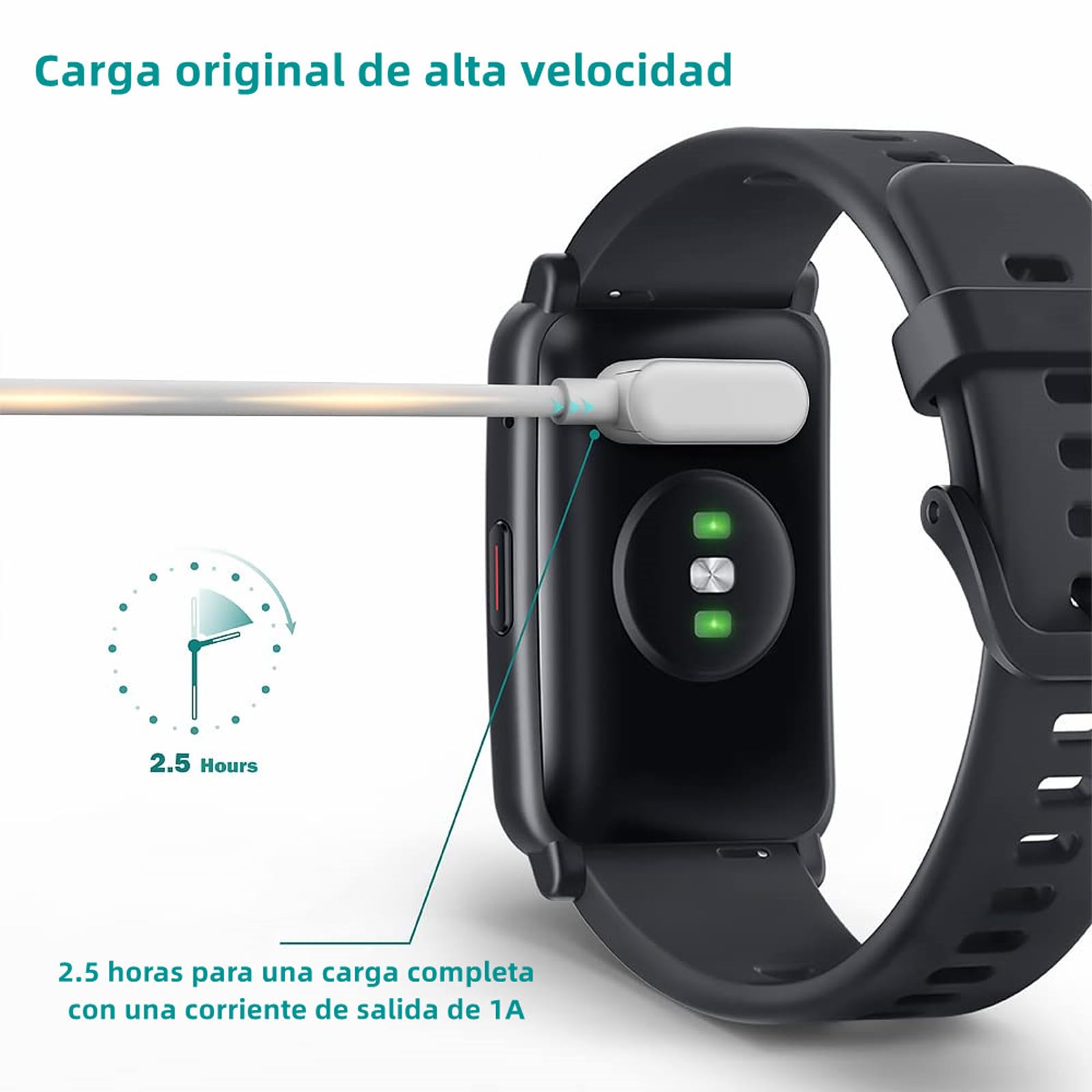 ZHIKE Cable Cargador Compatible con Huawei Band 10 9 8 7 6 y Huawei Watch Fit 3 2,Fit Special Edition,Cable de Carga para Watch Kids 4 Pro,Honor Band 10 9 7 6 (USB-A)