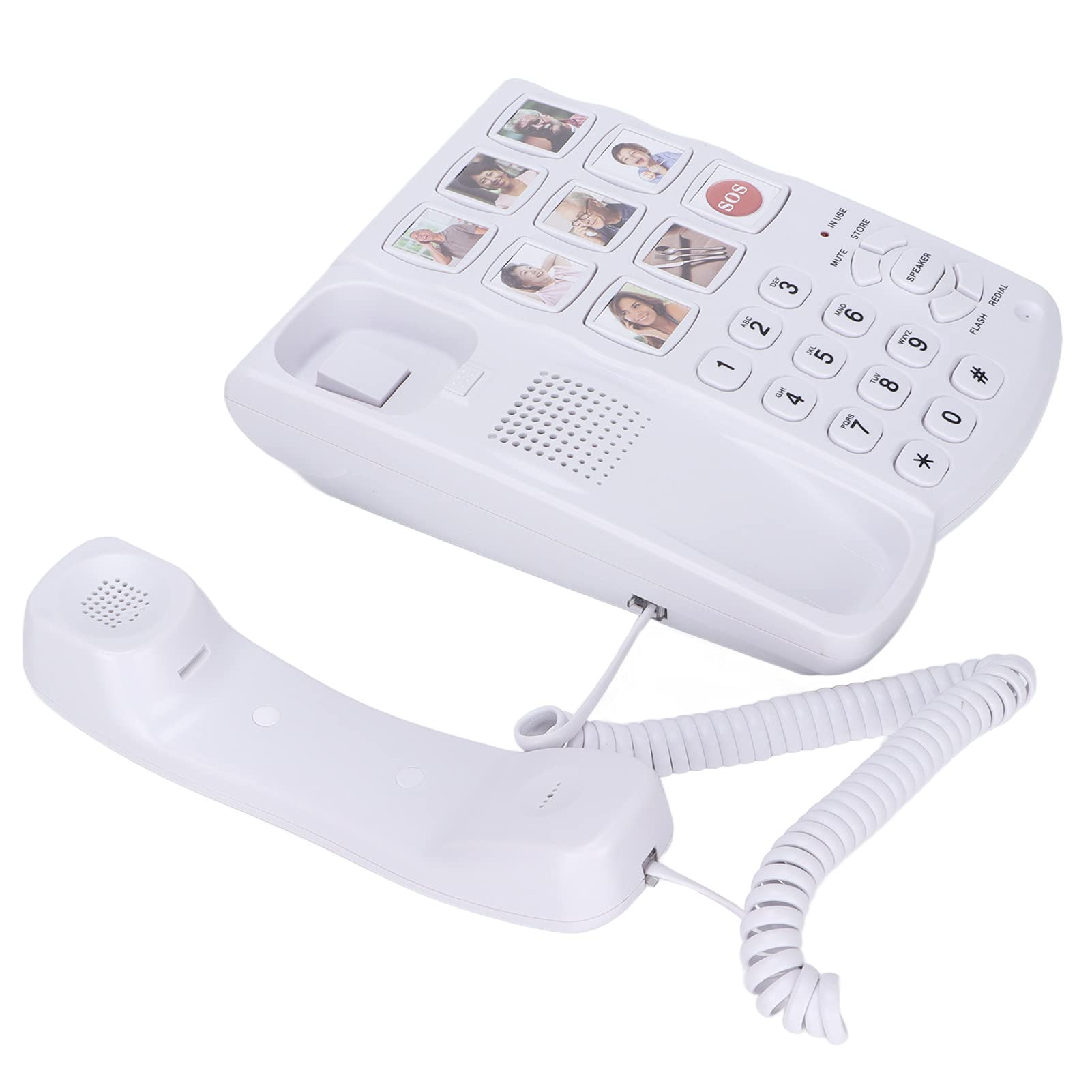fansheng Teléfonos de Botones Grandes para Personas Mayores, con Discapacidad Auditiva, Teléfono Fijo con Cable Y Tonos de Llamada Súper Fuertes para Hogar, Teléfono de Escritorio con Cable