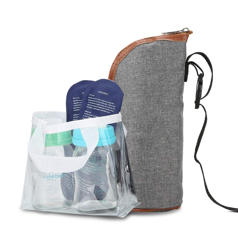 Semme - Calentador de bolsas de leche materna, biberones, bolsa de calentador de biberones, portátil para bebidas y biberones, ideal para viajes en coche, compras