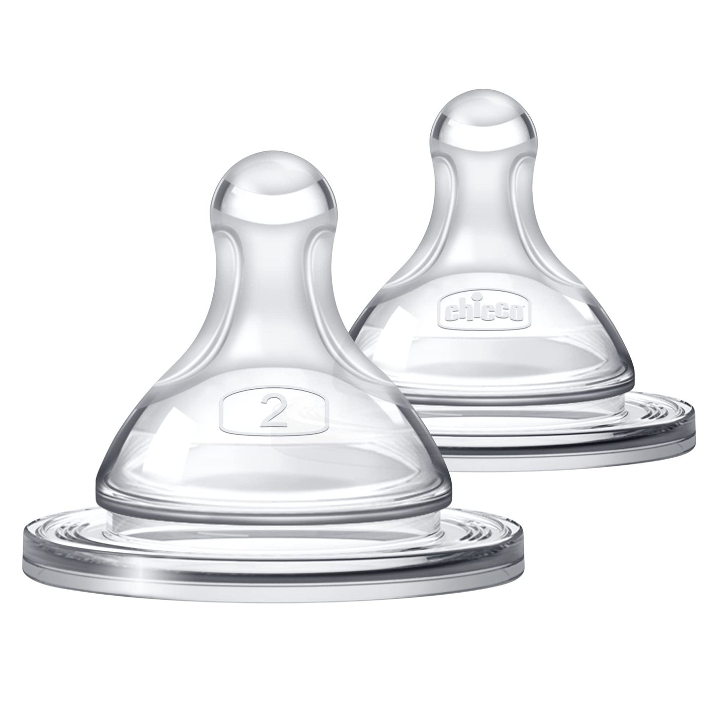 Chicco Duo - Pezón de biberón Intui-Latch 100% silicona con válvula anticólicos | Textura similar a la piel y flujo similar a los pechos | Etapa 2, flujo medio | 2 unidades | Más de 3 meses