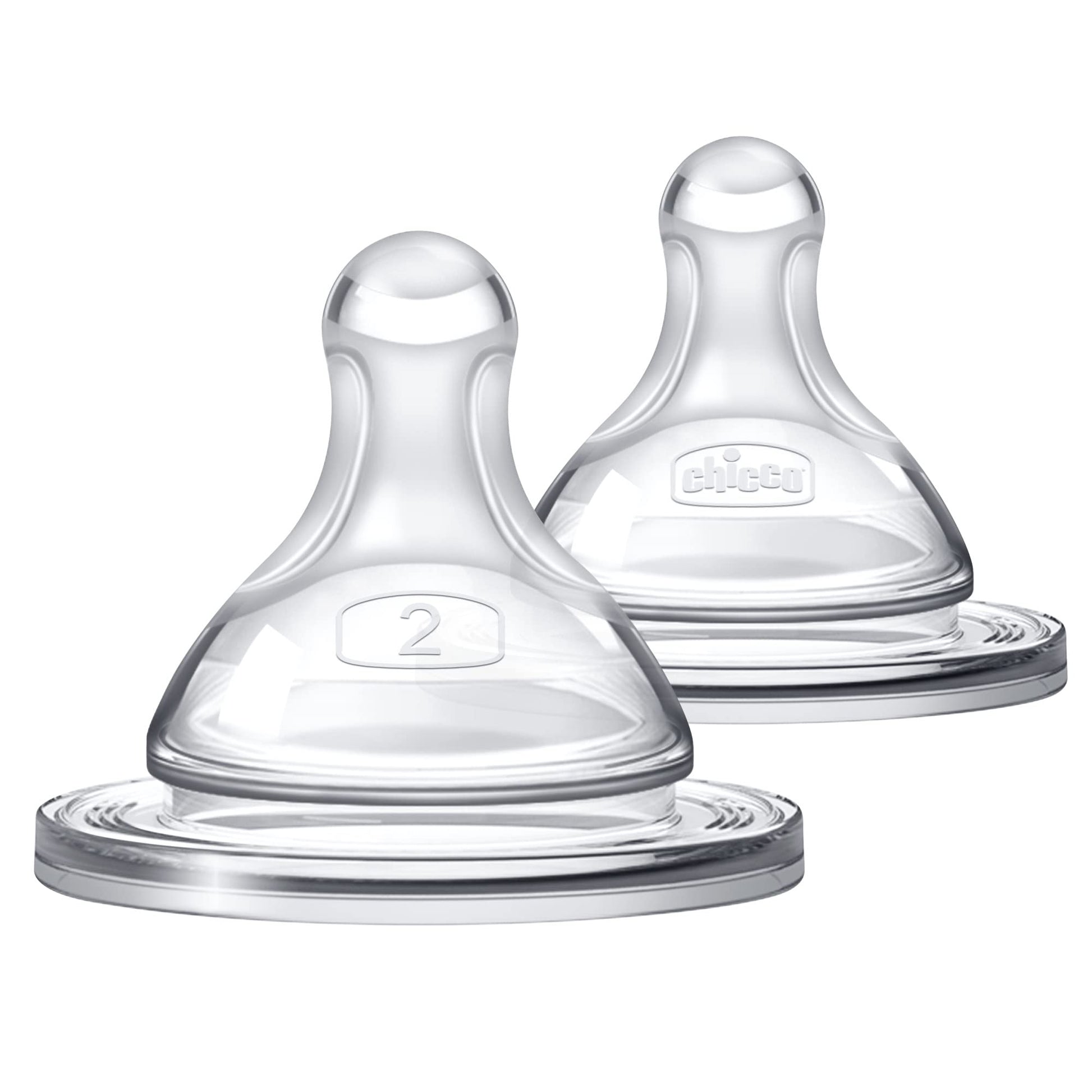 Chicco Duo - Pezón de biberón Intui-Latch 100% silicona con válvula anticólicos | Textura similar a la piel y flujo similar a los pechos | Etapa 2, flujo medio | 2 unidades | Más de 3 meses