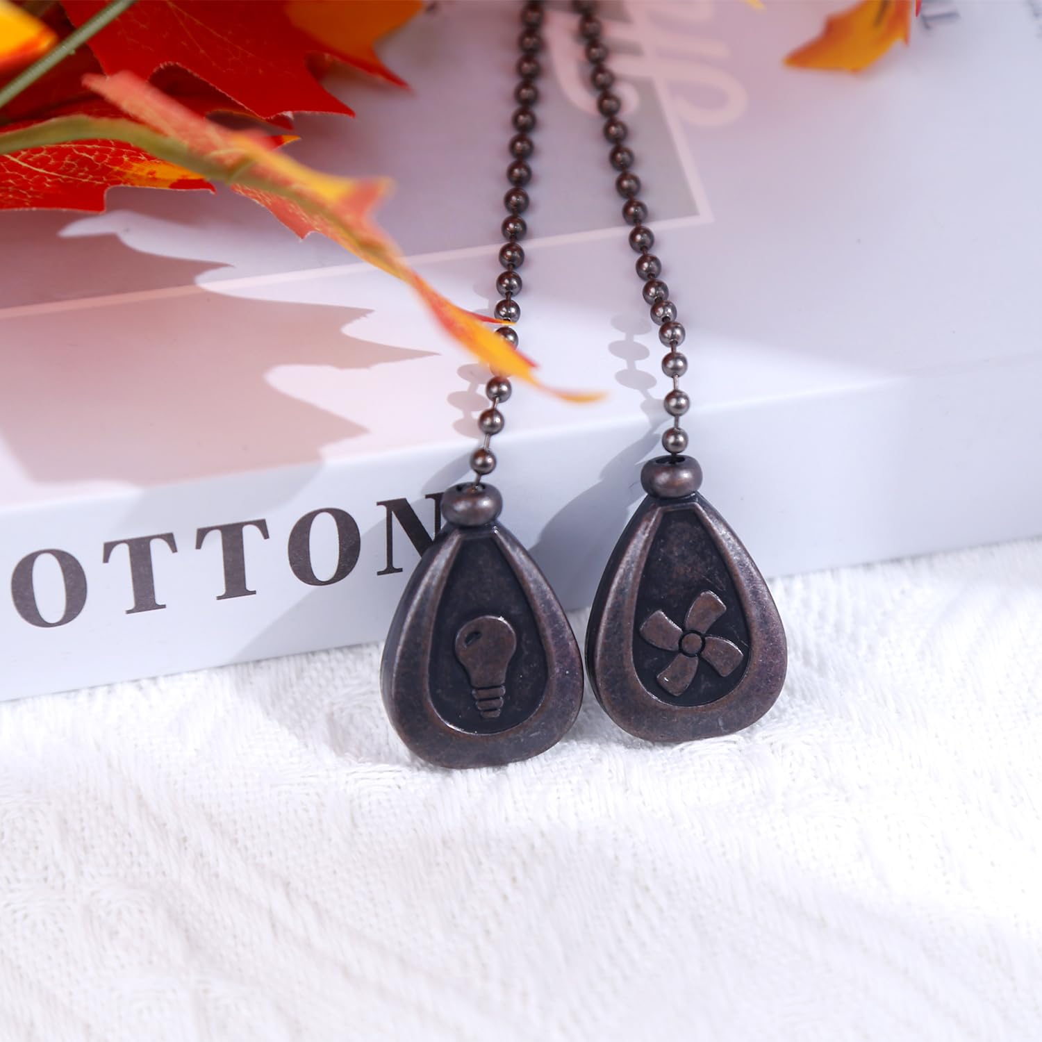 Juego de Cadena de Bronce Dotlite Extensión Decorativa con Colgante para Ventilador de Techo