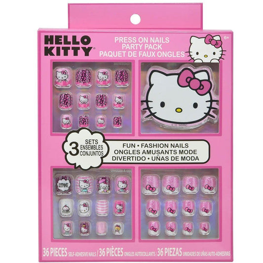 Hello Kitty Paquete De Fiesta De Uñas Postizas: 36 Uñas Autoadhesivas