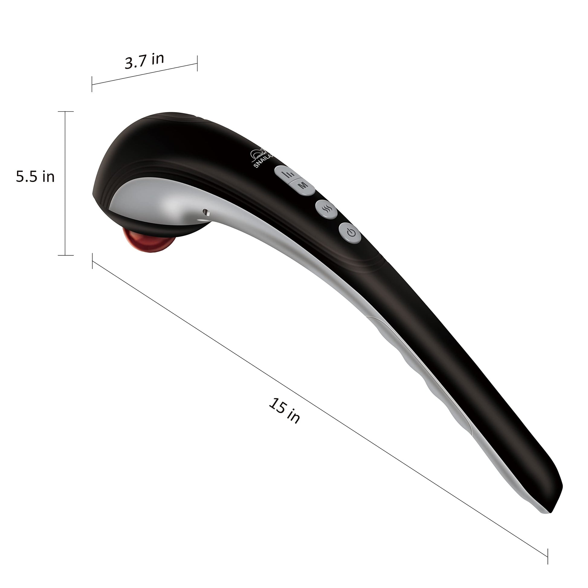 Snailax Masajeador de espalda inalámbrico de mano – Masaje de percusión recargable con calor, masajeador de tejido profundo para cuello, hombro, cintura, pierna y pies, masajeador portátil para cuerpo completo