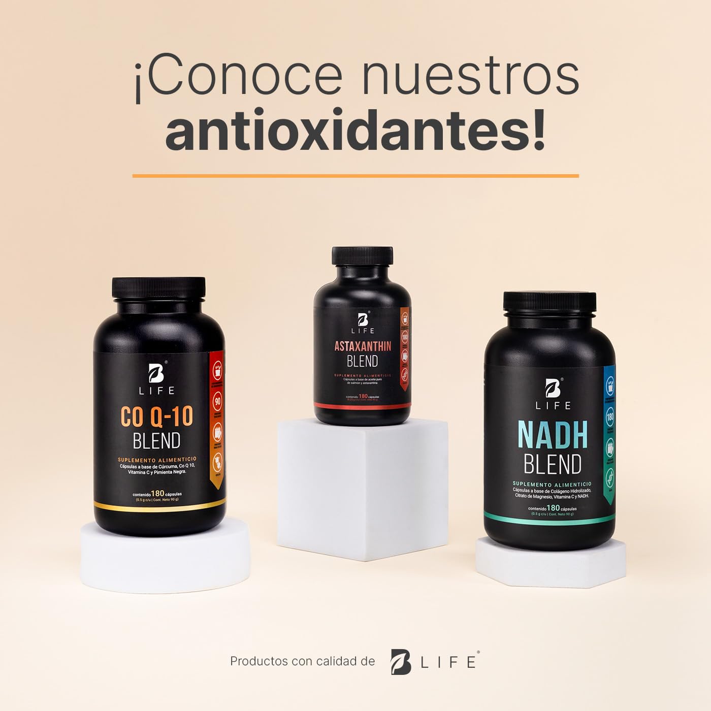 B Life Astaxantina | 180 Cápsulas | 250 mg por porción | Adicionado con Aceite Puro de Salmón Omega 3 | Ingredientes naturales | Astaxanthin Blend.