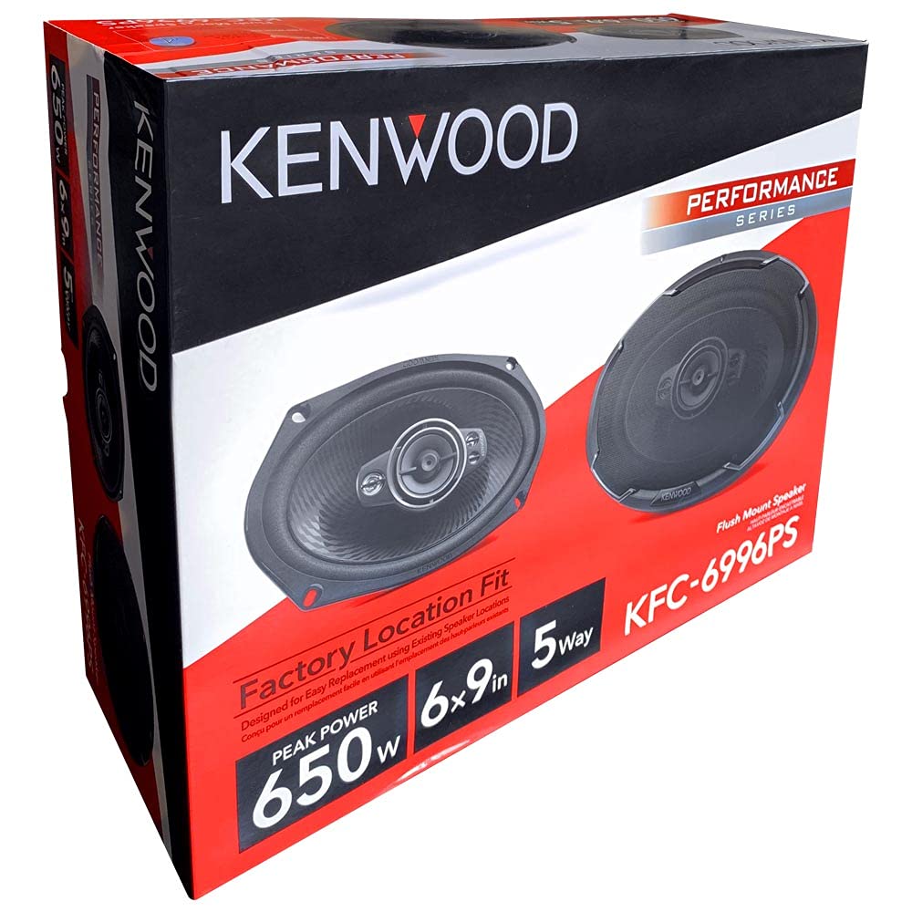 Bocinas Automotrices Kenwood KFC-6996PS Negro 6x9 5 Vías 650W Potencia Máxima