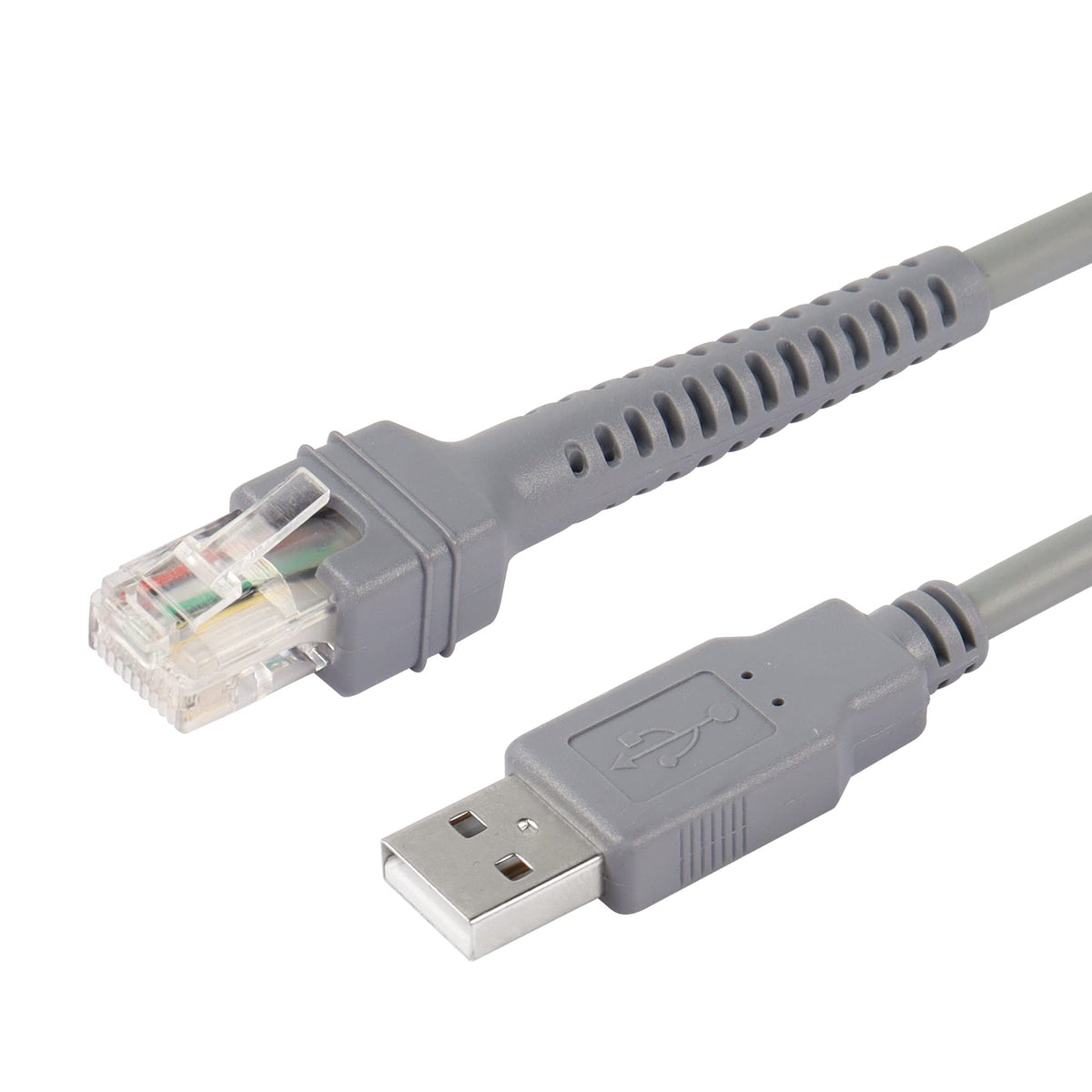 Cable de Extensión Espiral USB a RJ45 SinLoon para Escáner de Código de Barras 3M