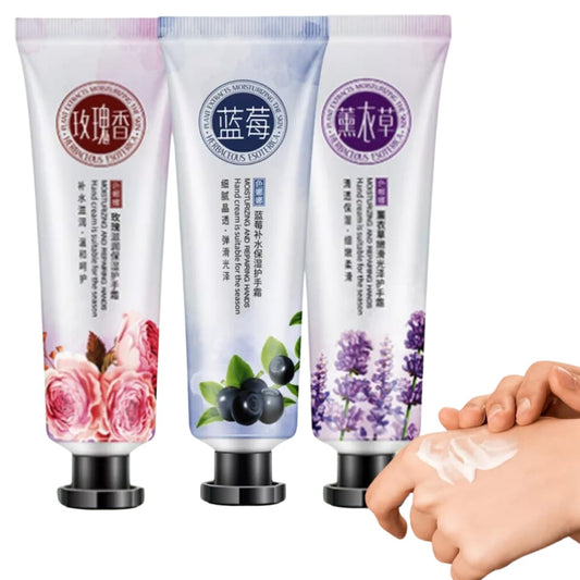 Set 3 Cremas Hidratantes de Manos de Aroma Frutal y Alta Hidratacion Reparadora