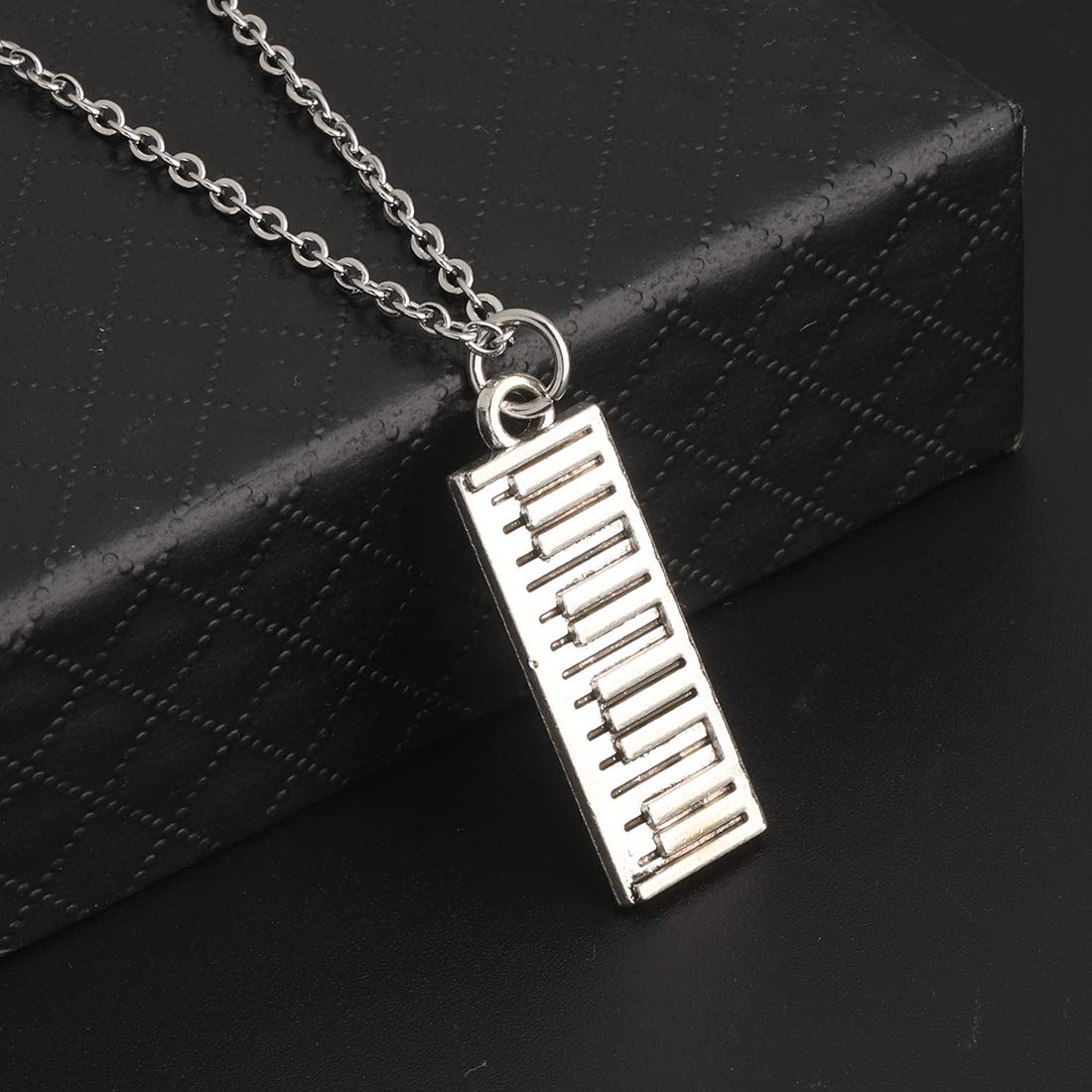 CHOORO Llavero con colgante de teclado de piano con cremallera para pianista, profesor de piano, amantes de la música, Collar, 2*3