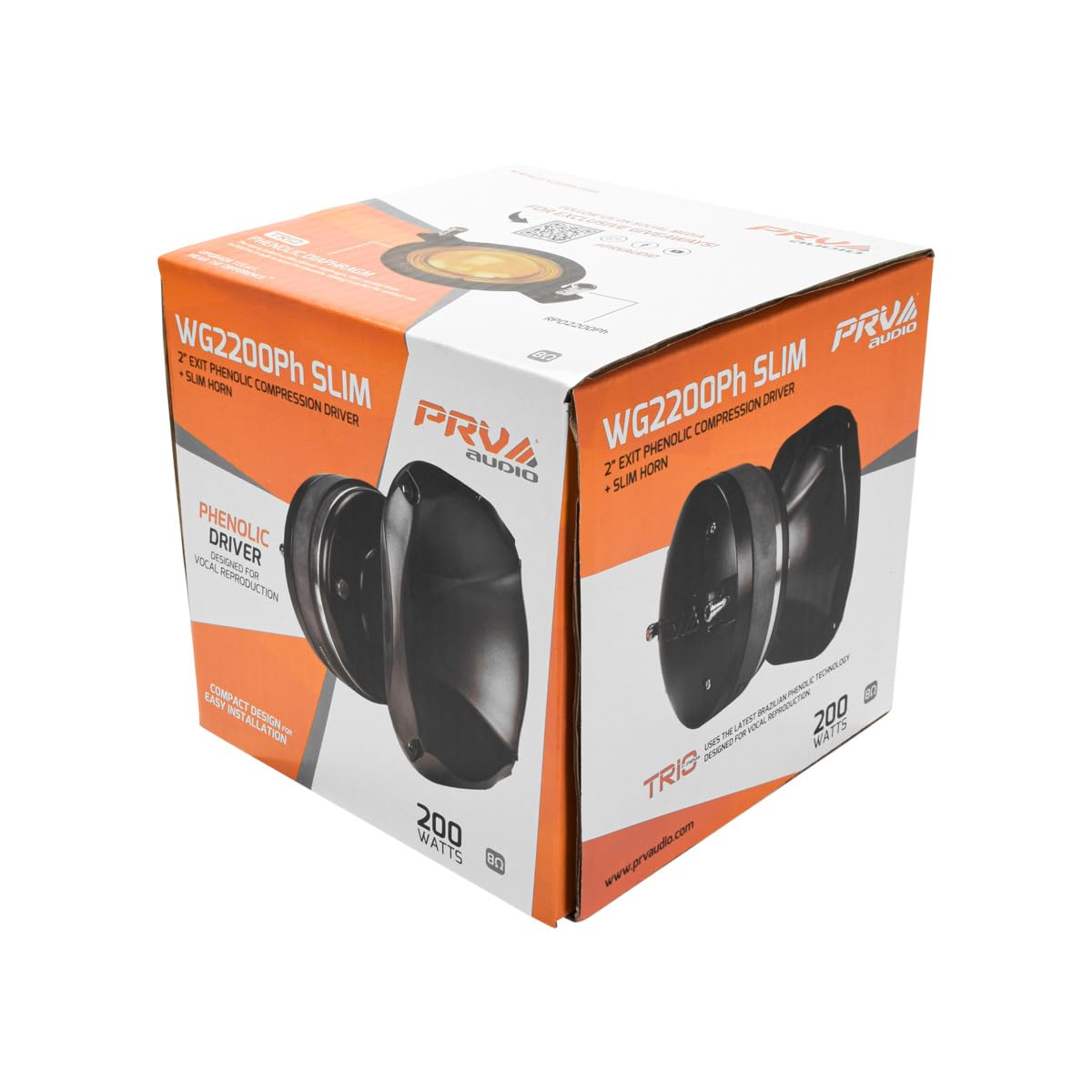 PRV AUDIO - driver de compresión de rango medio de salida de 2 pulgadas + bocina WG2200Ph Slim 200 vatios 8 ohmios 109 dB, bocina de aluminio de perfil poco profundo + driver fenólico de ferrita