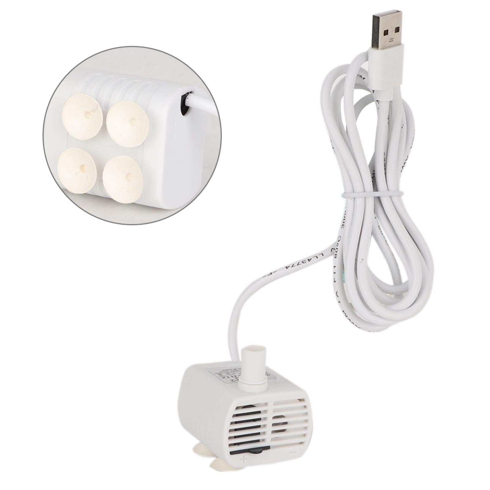 Bomba de fuente para mascotas, Mini bomba USB 200L / H Bomba de agua sumergible para pecera Acuario Dispensador de agua para mascotas