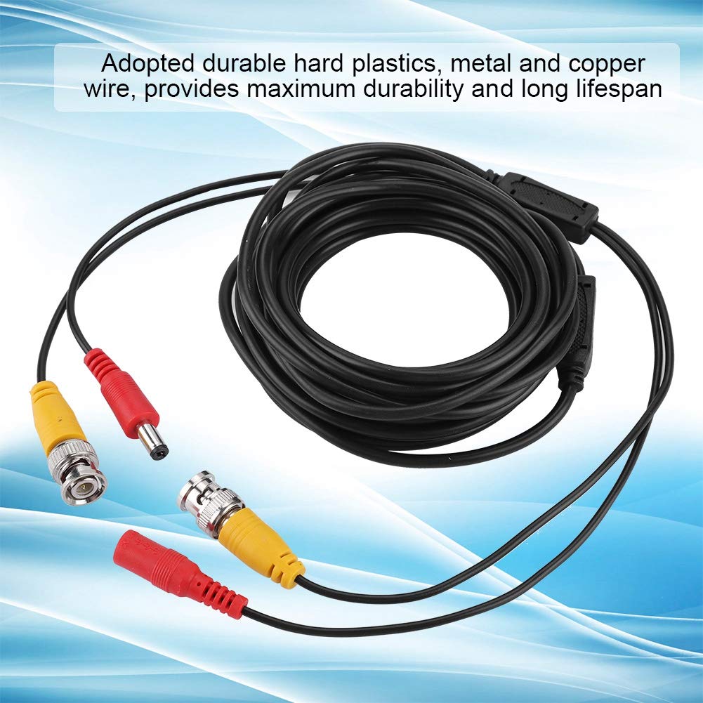 Cable de extensión CCTV, Cable Coaxial de Video, de seguridad de vigilancia, Conectores para uso comercial residencial BNC + 2.1mm DC(5M)