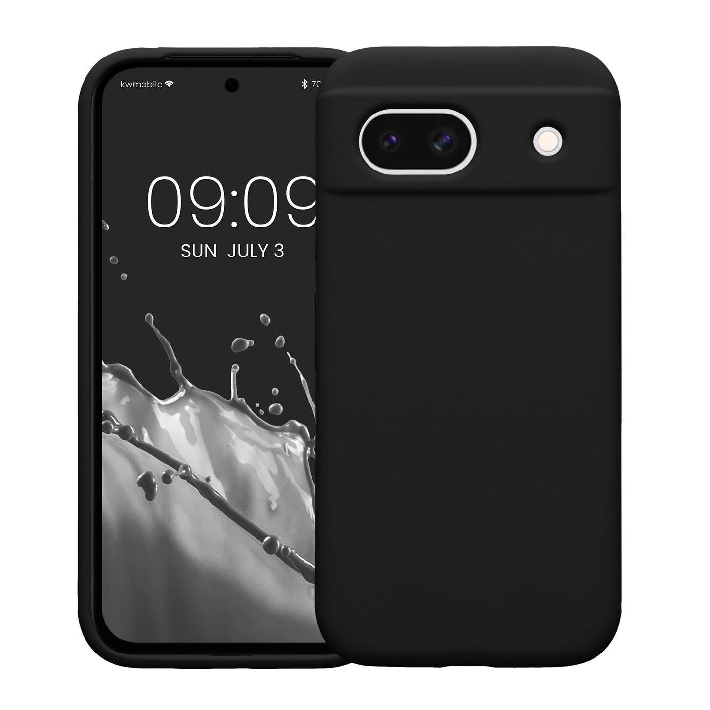 kwmobile Carcasa Compatible con Google Pixel 8a Funda - Case TPU y Silicona antigolpes - Apto Carga inalámbrica - Negro