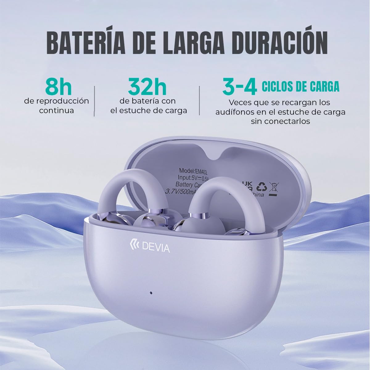 Audífonos Wireless DEVIA OWS Pro2 Negro Clip-on