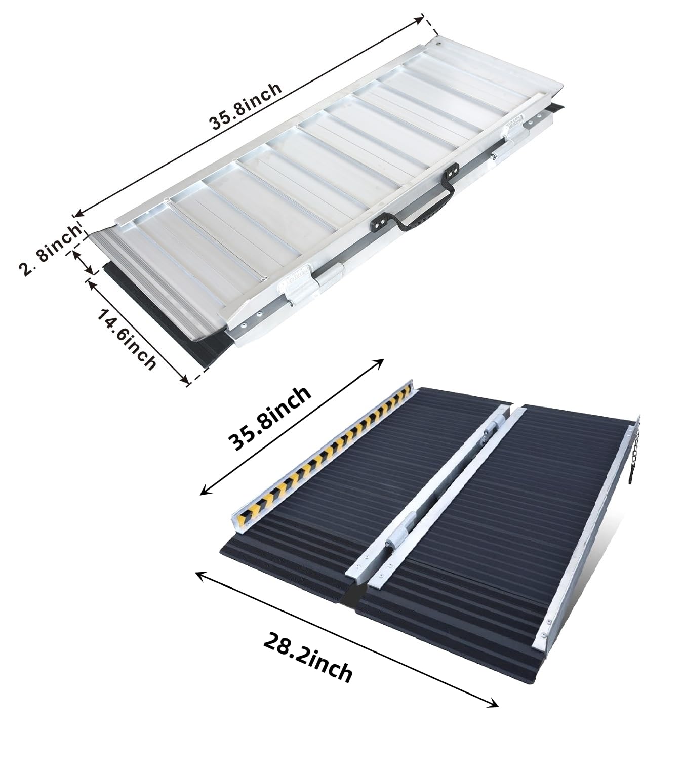 Rampa Antideslizante VENDAV Aluminio Portátil 3 Pies para Silla de Ruedas