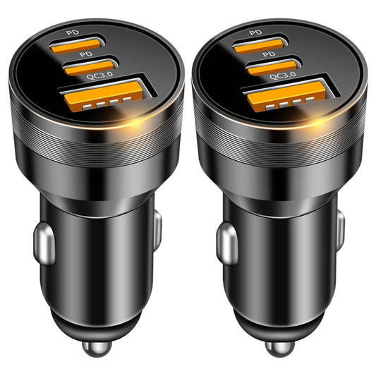 AMZYYDS Cargador de Auto,2Packs 78W Cargador Auto Carga Rapida PD30W,cargadors para Autos,Type C PD 3.0 Compatible con iPhone, Galaxy,Ultra, Xiaomi, Motorola(2)