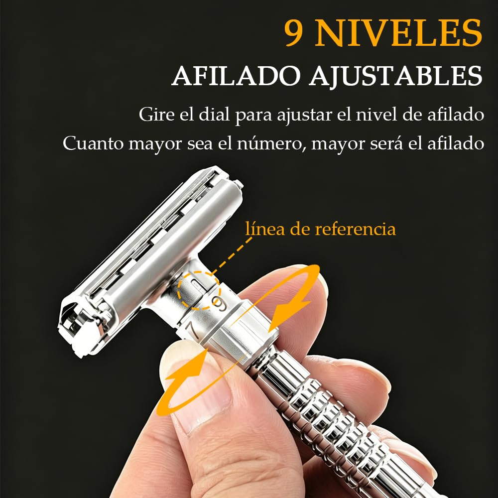 Navaja de Afeitar Tipo Rastrillo Mariposa, Fabricada en Acero Inoxidable