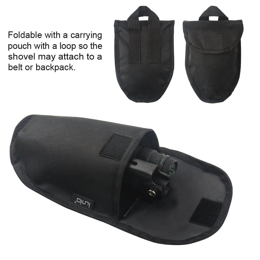 iunio - Pala de supervivencia plegable, herramienta de entrenamiento de grado militar, pala de emergencia plegable para recuperación ante desastres, emergencia de coche, pala multiherramienta con