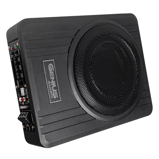 Genius Bocina Plana Tipo subwoofer Amplificado G-WA038 para Debajo de Asiento de Carro/Woofer Activo Compacto