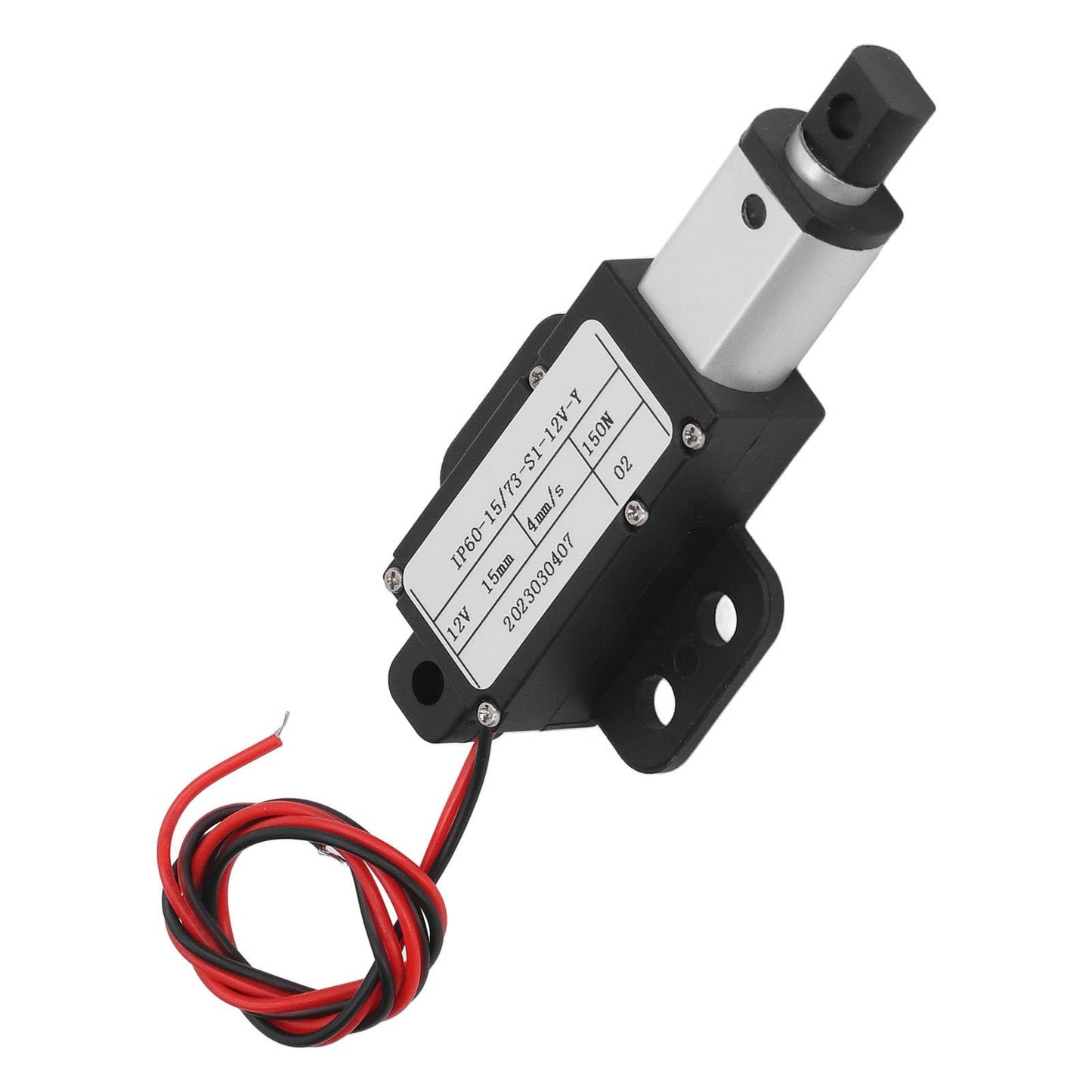 Mini Actuador Lineal Eléctrico Protección Completa 15 Mm Carrera 12 V con Soporte para Tratamiento Médico