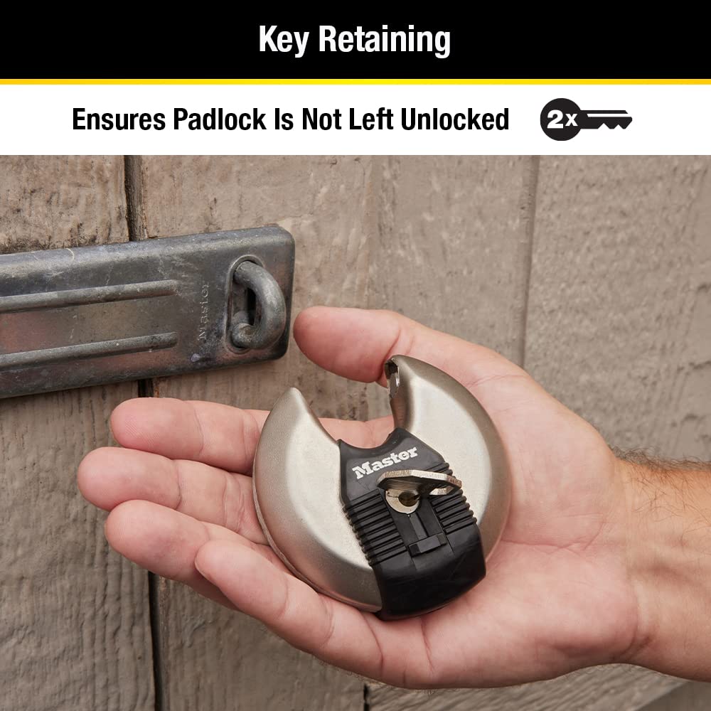 Candado Discus de Acero Inoxidable Master Lock Magnum con Llave