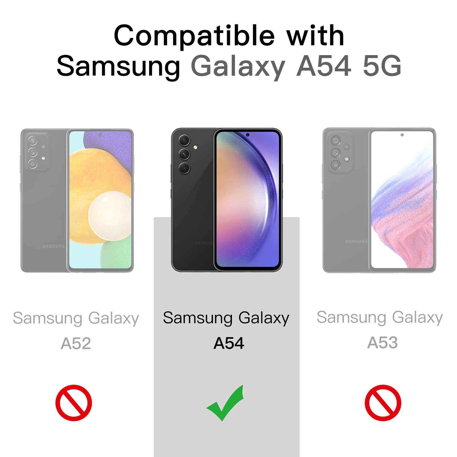 JETech Funda Mate para Samsung Galaxy A54 5G 6,4 Pulgadas, Carcasa Fina Trasera Translúcida Esmerilada, Antihuellas (Negro)