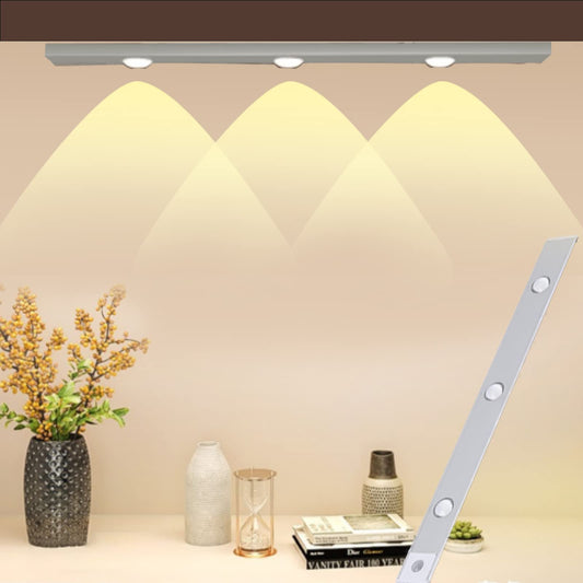 JIEHUA Luz Led con Sensor de Movimiento,0.9CM Ultra Delgada Lámpara con Sensor de Movimiento,3 Colores Ajustables,3 Modos,Luz Led Recargable para Closet,Cocina, Pasillo, Dormitorio (30 Días Autonomía)