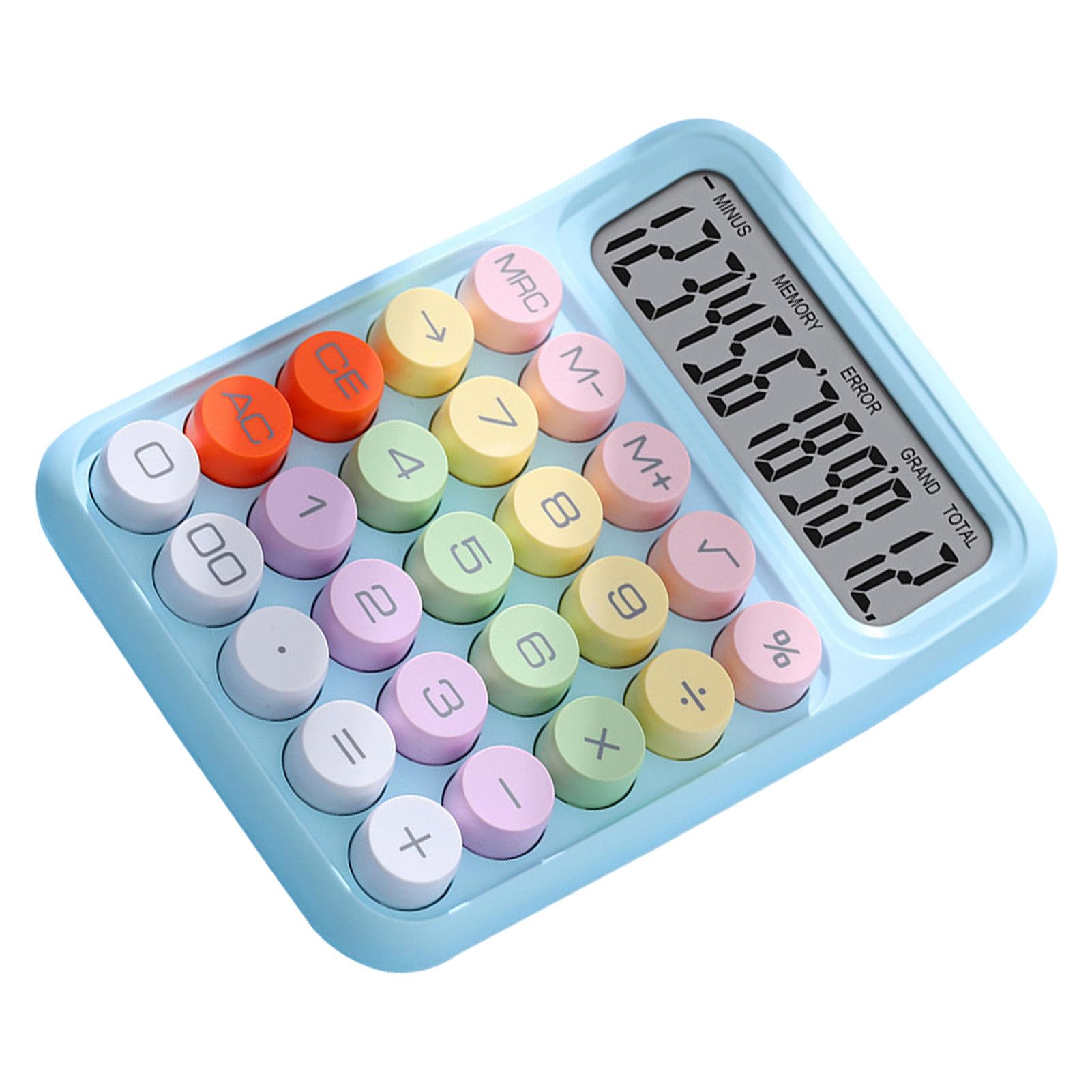 Calculadora Electrónica de Colores, Calculadora a Prueba de Salpicaduras, Conveniente para Uso Escolar y Doméstico (Cielo Azul)
