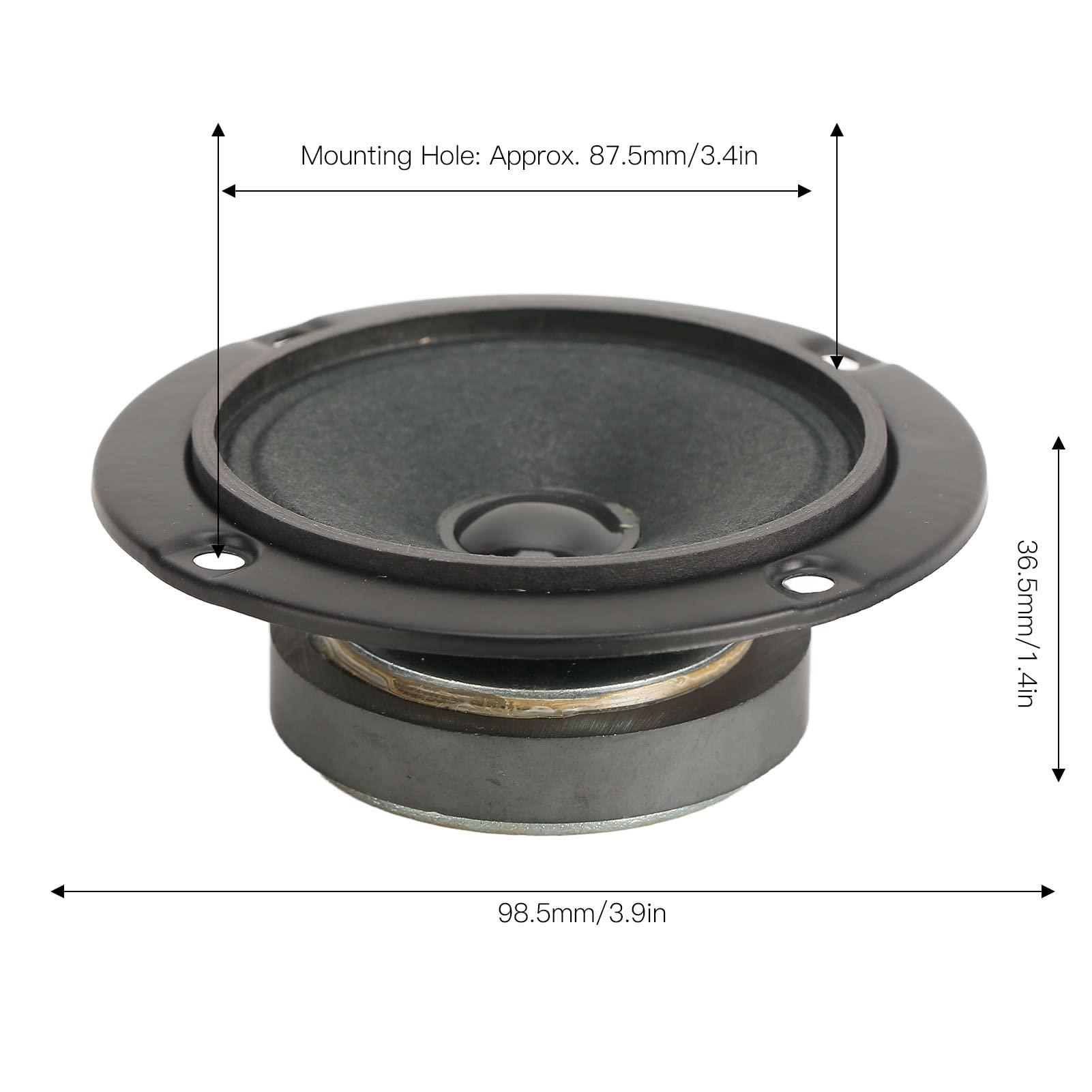 Hosi Altavoz de Rango Completo y Tweeter de 3 Pulgadas - Resistente a Imanes, Bobina de Voz Grande, 4 Ohmios para DIY