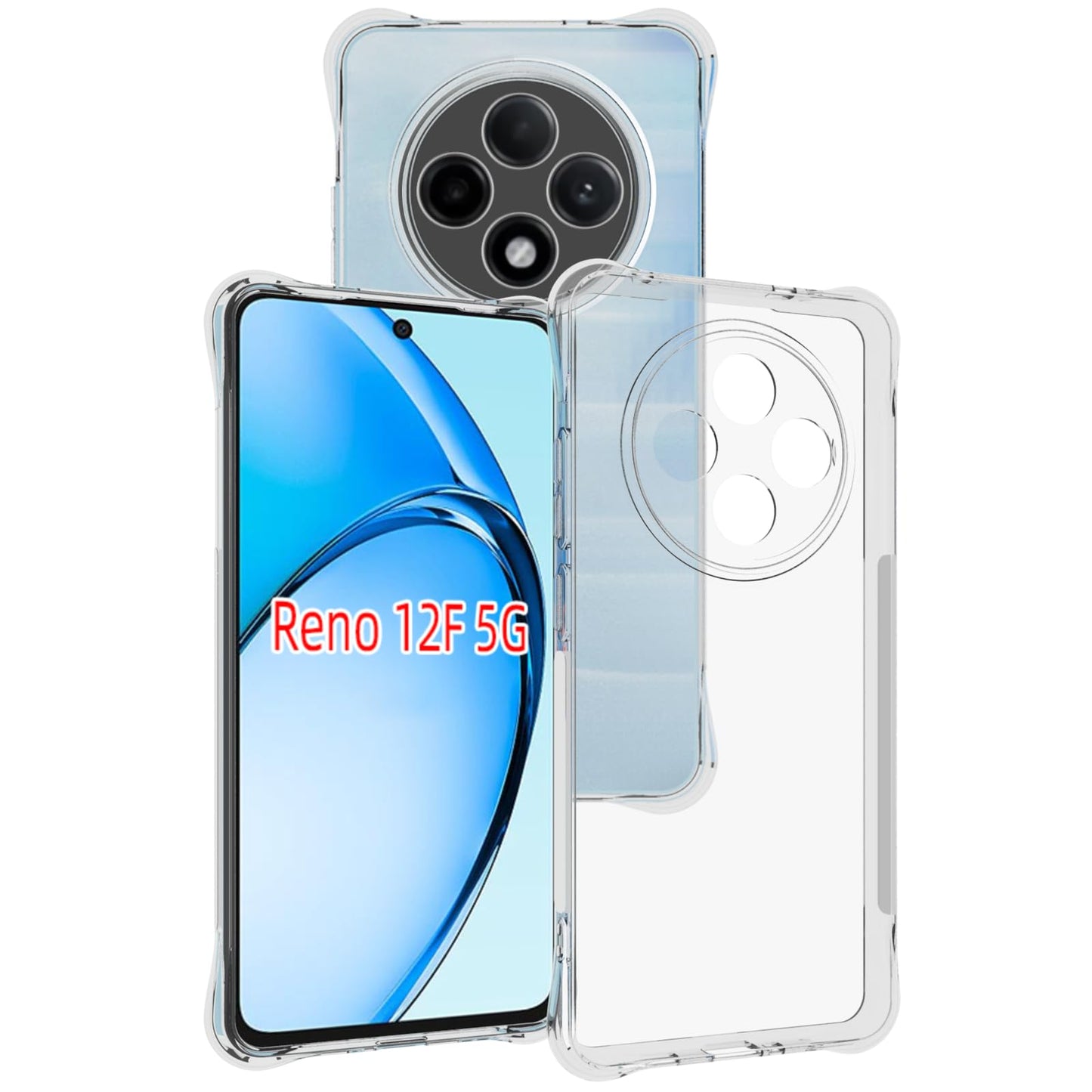 Funda TPU Transparente USTIYA para OPPO Reno 12 F 5G Shock-Absorción con Protección de Esquinas