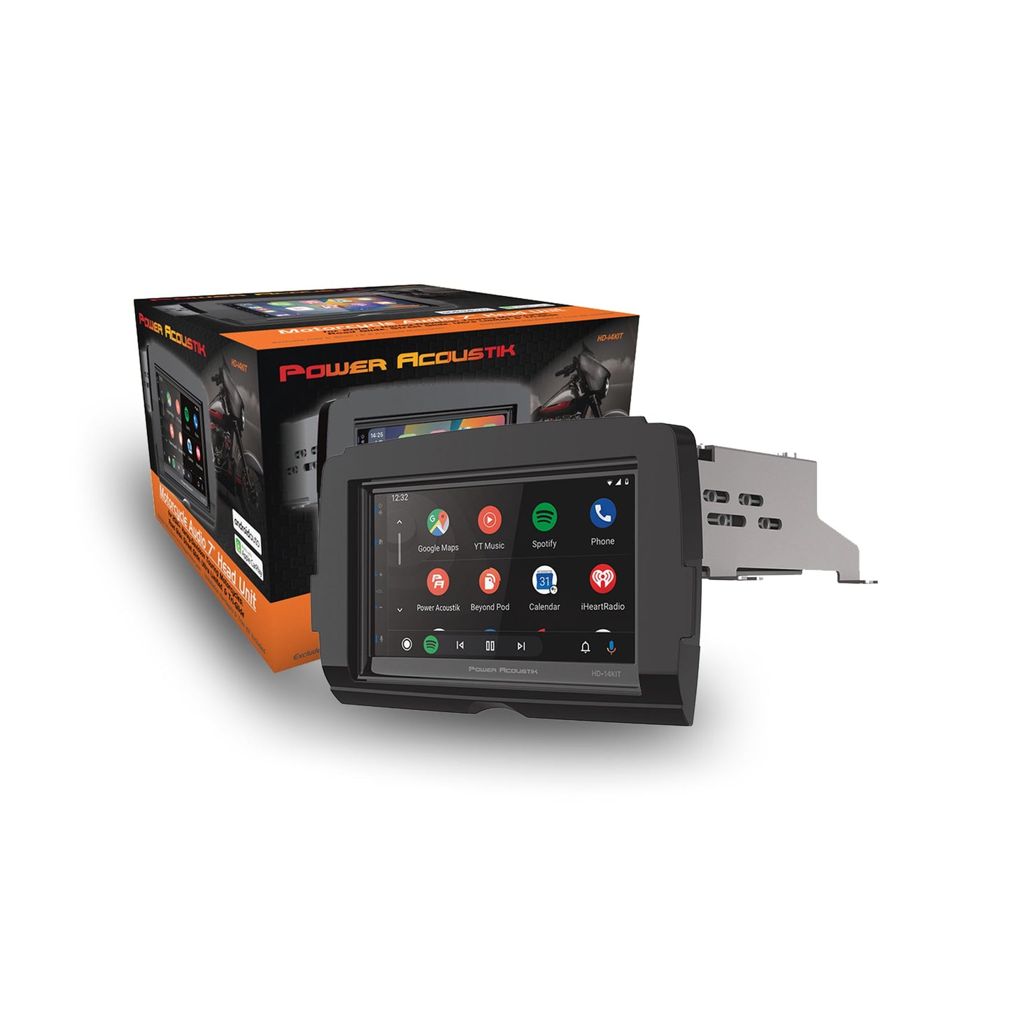 Power Acoustik HD-14KIT - Cabezal de Motocicleta de Repuesto de 7 Pulgadas para Motocicletas Harley-Davidson Touring 2014+, visualización táctil Impermeable, Apple Carplay y Android Auto con