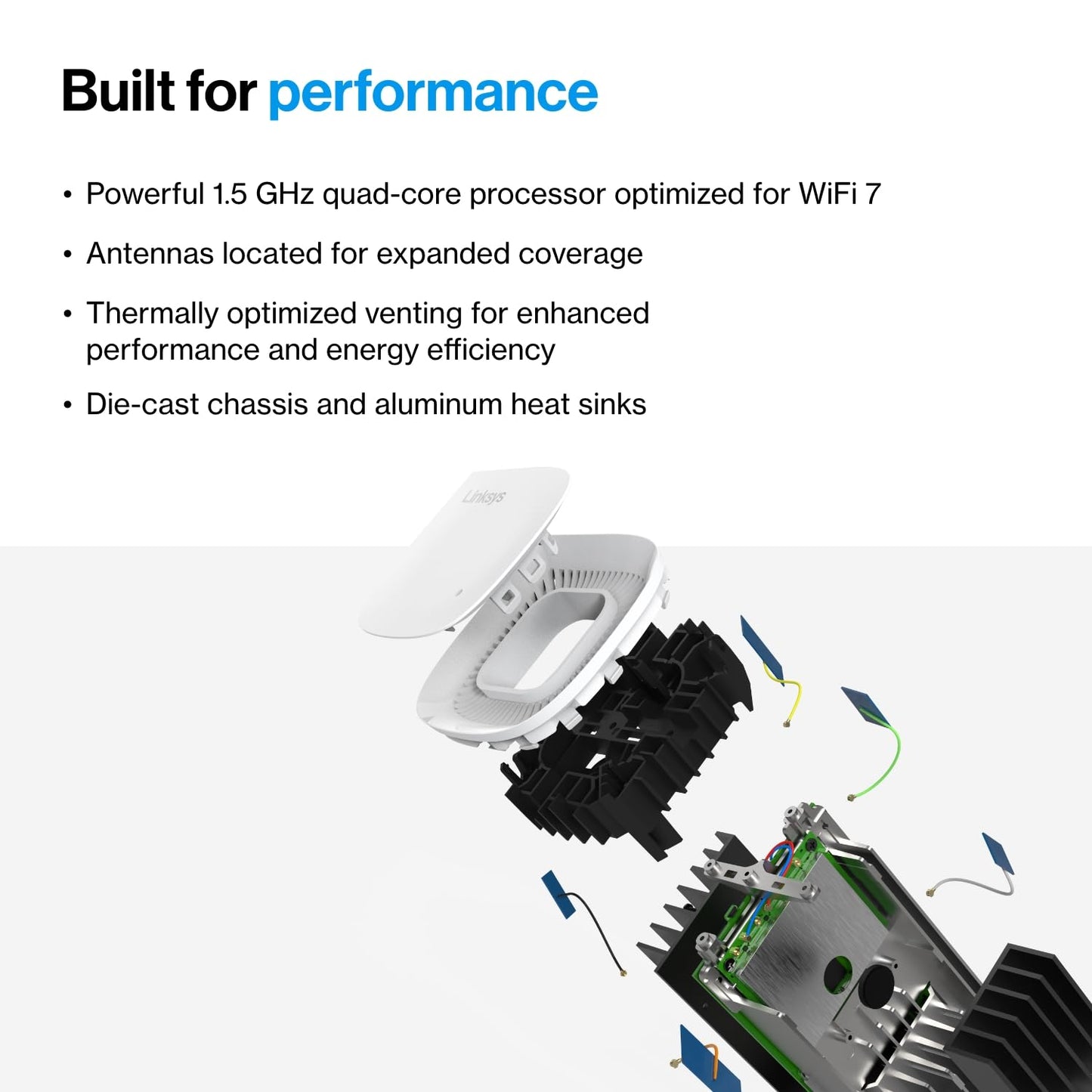 Linksys Velop Pro 7 - Sistema de Malla WiFi | Un enrutador de Tres Bandas de Malla cognitiva con velocidades de más de 10 Gbps | Cobertura en Toda la casa de hasta 3.000 sq. ft. | Conecta más de 200