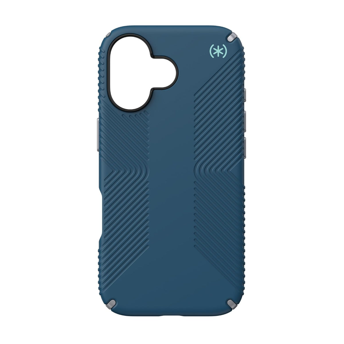 Agarre iPhone 17 Speck Deep Se Silver Metallic Spell Blue con MagSafe