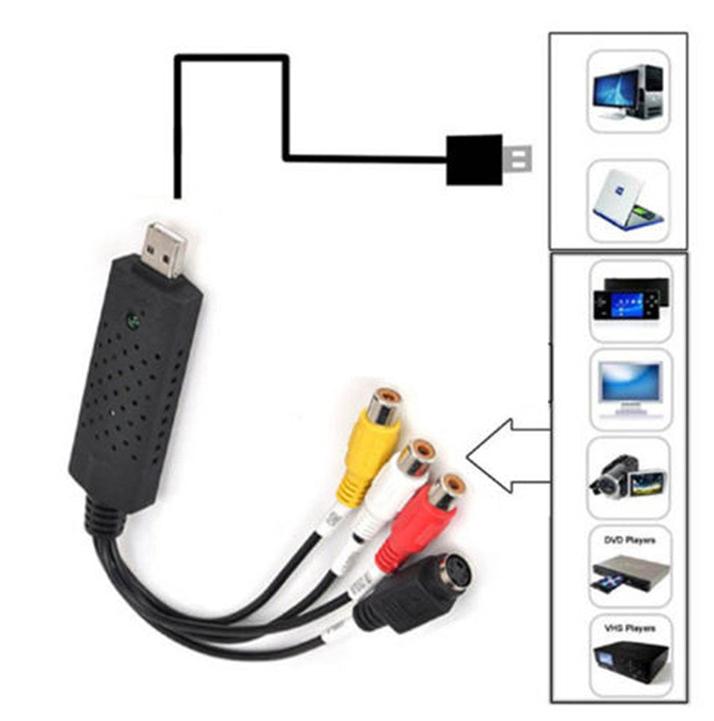 Nuevo Cable de adaptación del convertidor de Captura USB 2.0 a 3 RCA o svideo TV DVD VHS RW
