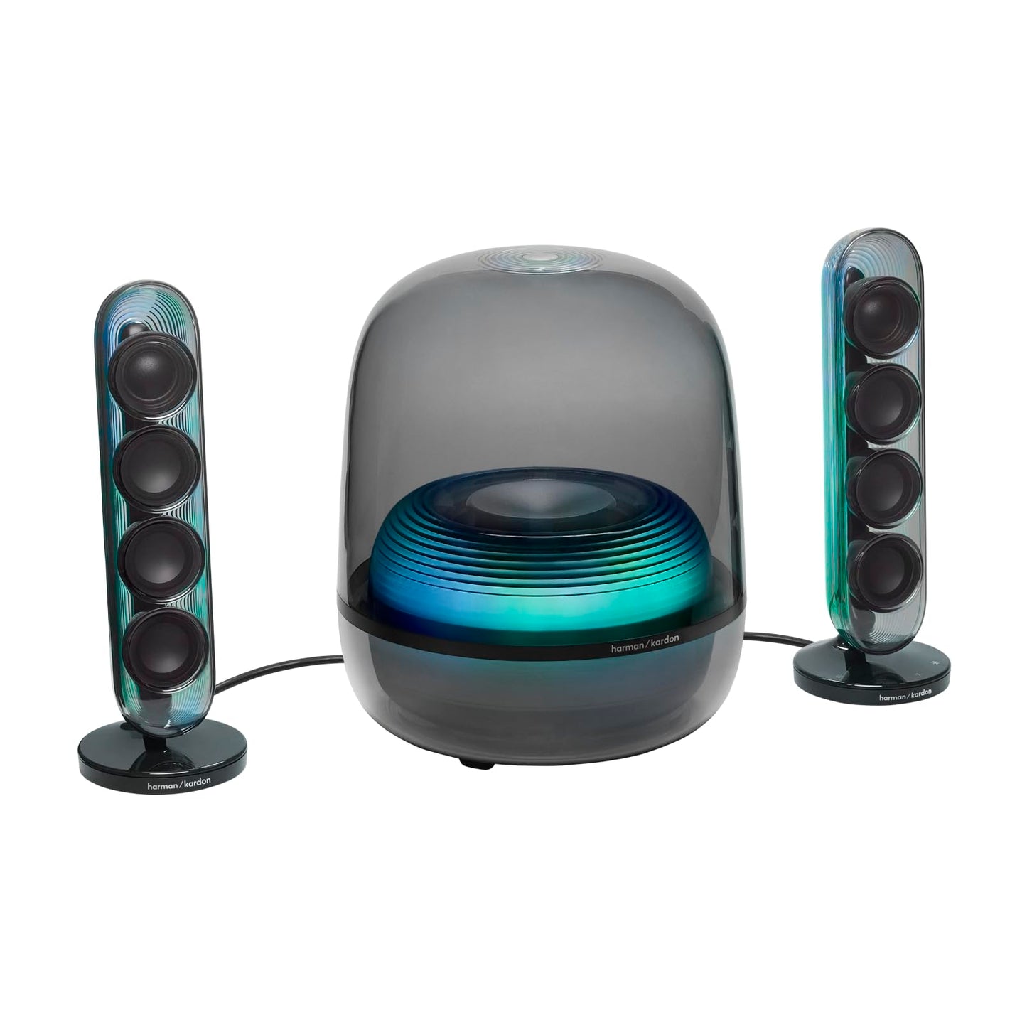 Harman Kardon SoundSticks 5 Altavoz Bluetooth, diseño de Altavoz de 3 vías, conectividad HDMI ARC con un Cable, conexión Auracast multiparlante, espectáculos de luz Coloridos, Negro