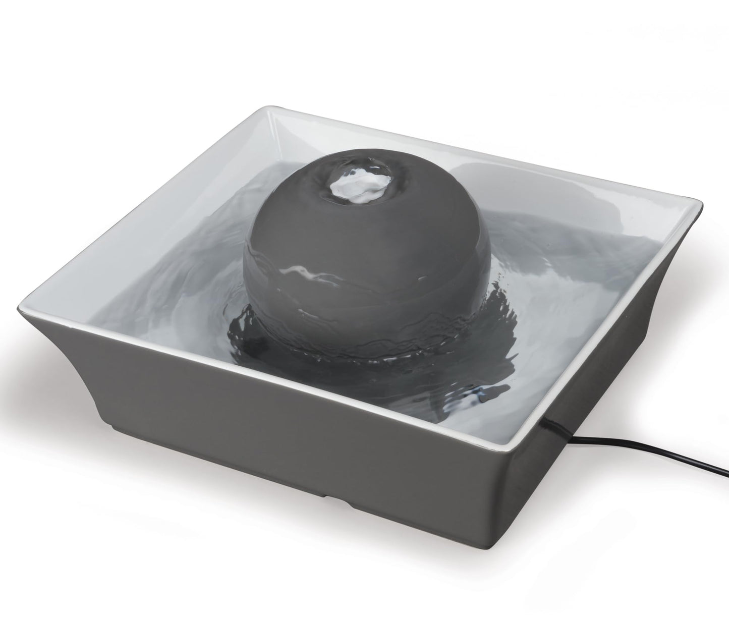 Fuente de Agua para Mascotas PetSafe Drinkwell Seascape Cerámica Blanca con Diseño Moderno Cuadrado