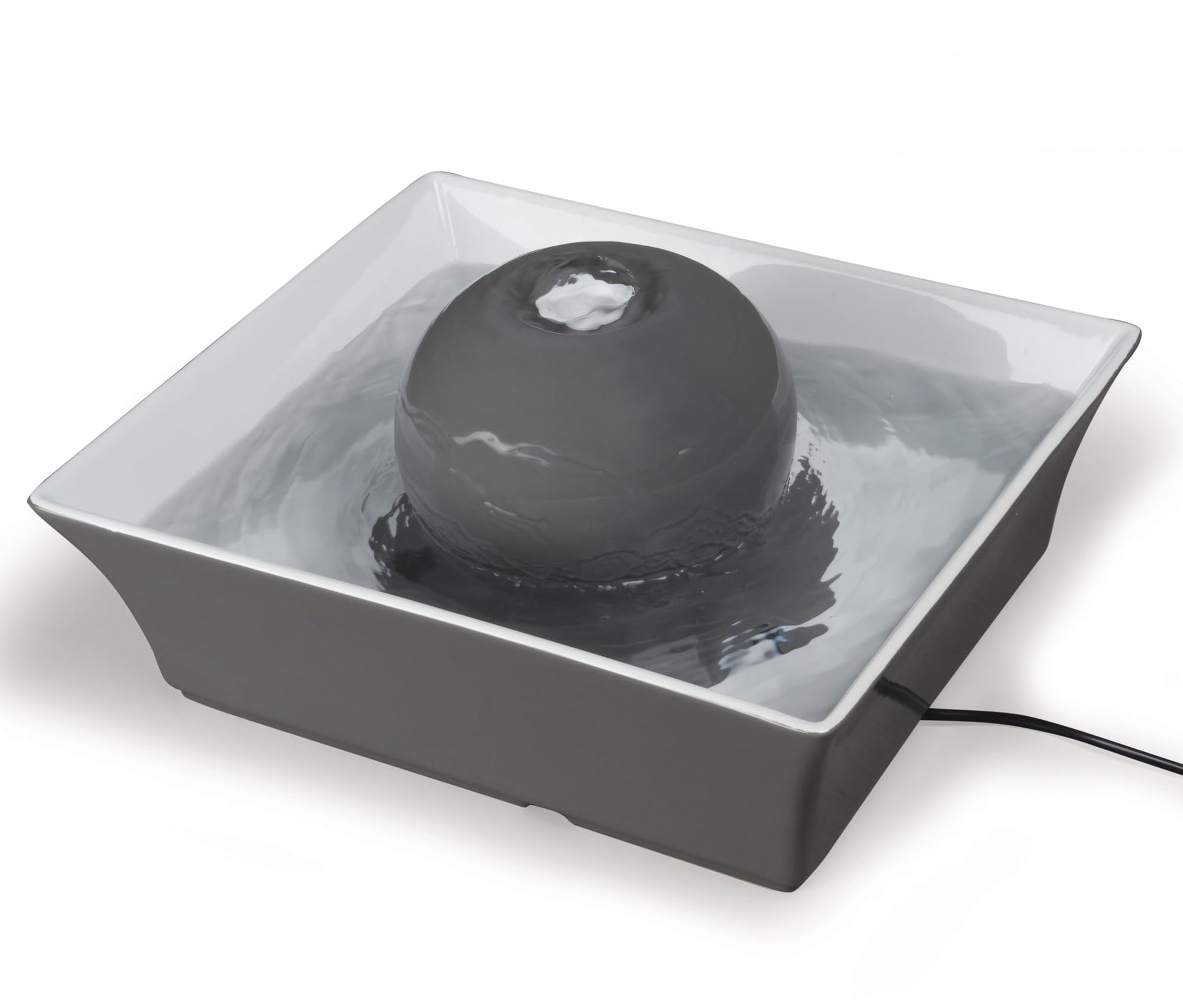 Fuente de Agua para Mascotas PetSafe Drinkwell Seascape Cerámica Blanca con Diseño Moderno Cuadrado