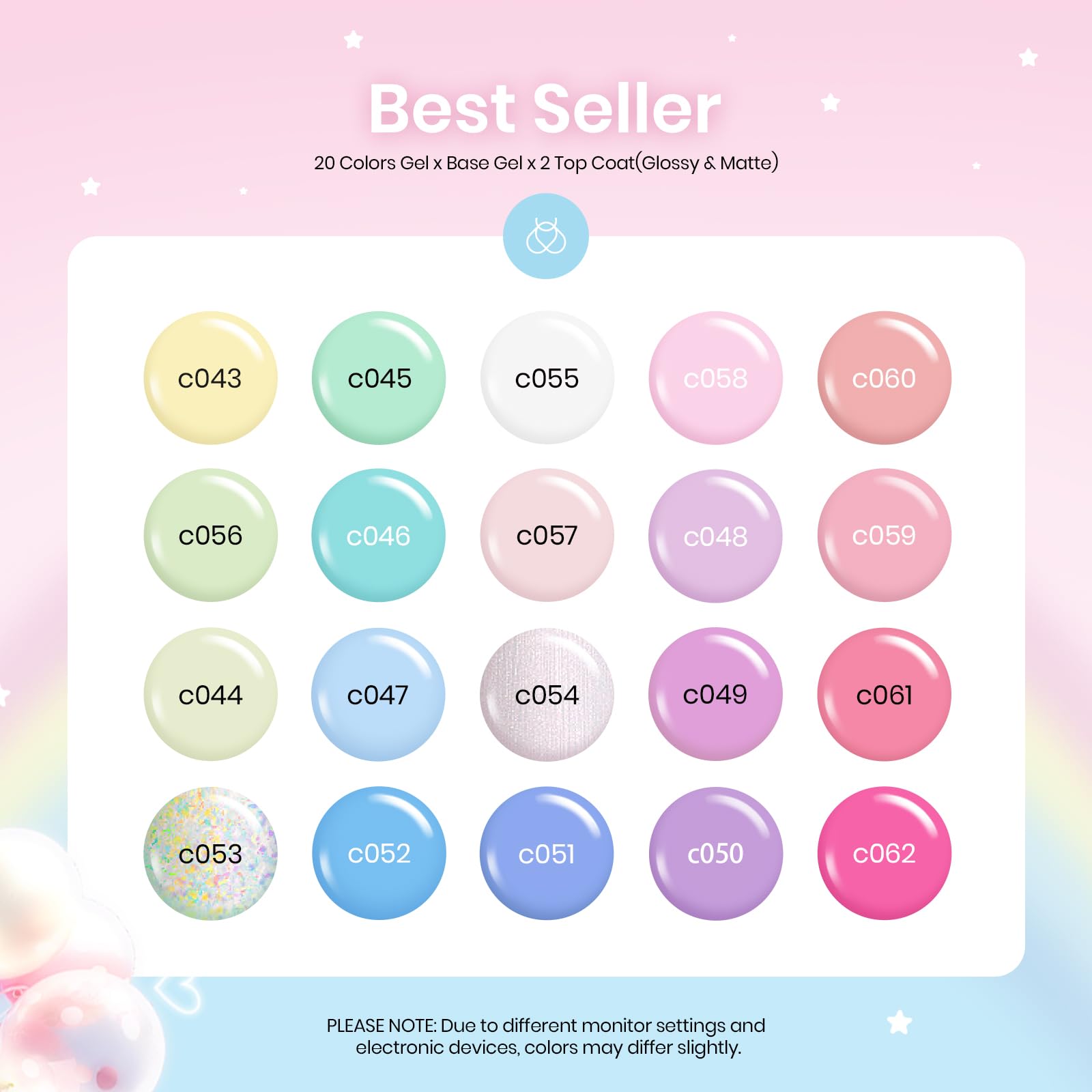 Beetles de esmalte de uñas de gel beetles 20 colores, 3 piezas de acabado mate brillante de base de pegamento rosa primavera - verano 2023 juego de esmalte de uñas de gel de niña Macaroon brillante arte de uñas sólido flash color de niña