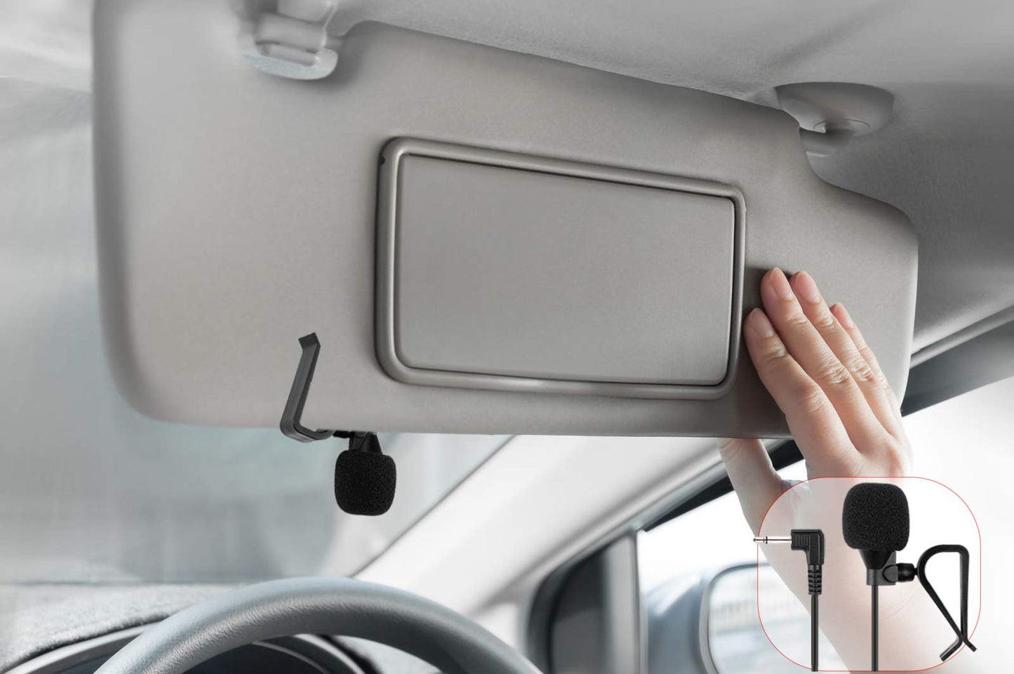 Weishan - Micrófono de coche de 3,5 mm de 15 pies de repuesto para Boss JVC Sony Pioneer unidad principal de vehículo habilitada para radio estéreo CD GPS DVD con adaptador de 2,5 mm