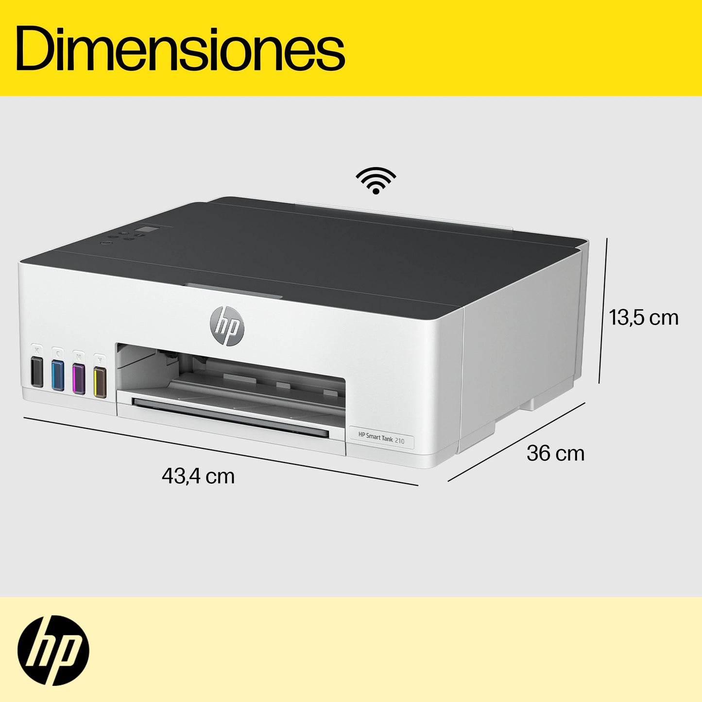 HP Impresora Smart Tank 210, Tinta Continua, Color, Wi-Fi,USB, Bluetooth, Dúplex (Doble Cara) Manual, Impresión Smart App, hasta 2 años de Garantía* (3D4L3A)