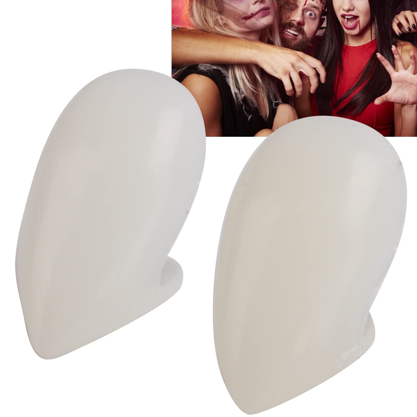 Dientes de colmillos de vampiro, dentaduras postizas vampiro, accesorios para fiestas Halloween, dientes postizos terror realista con adhesivo de pellets de dientes, para fiesta cosplay Halloween(1,3)