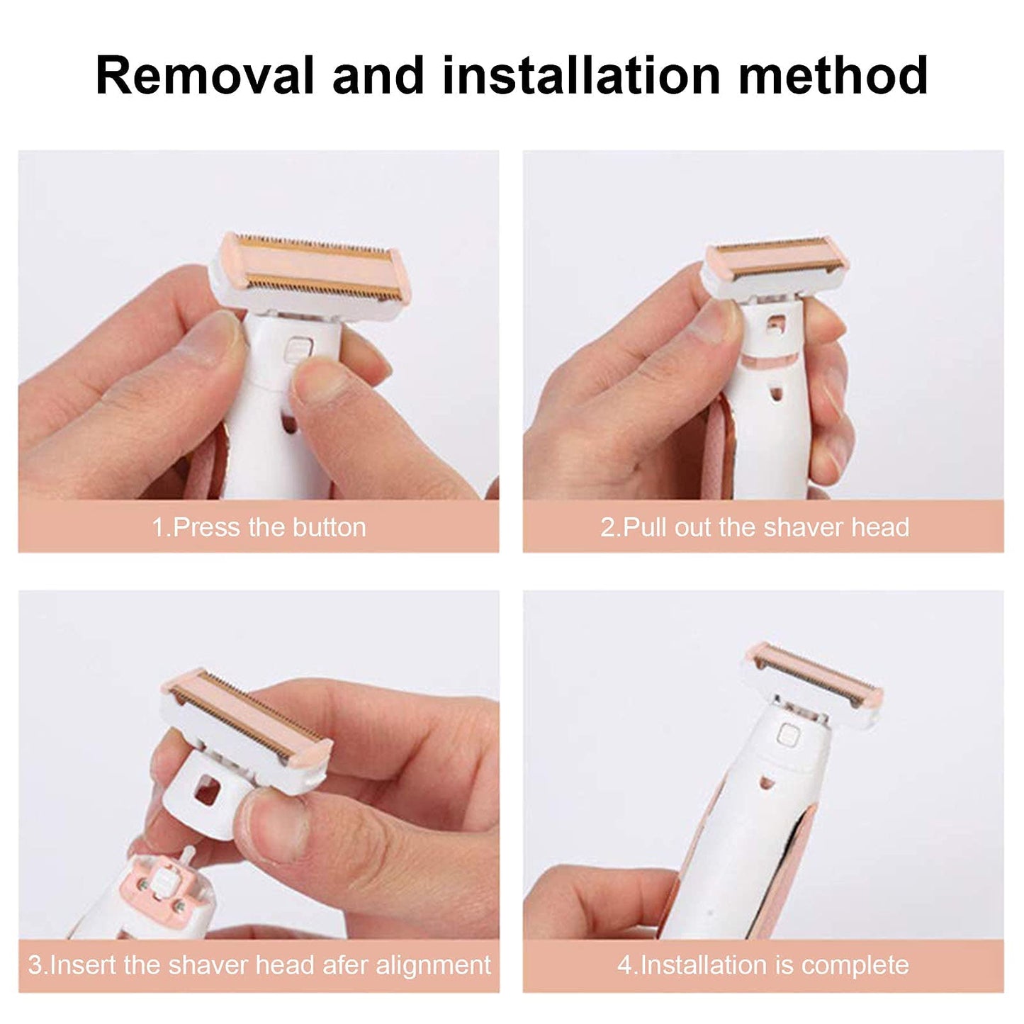Cabezales de repuesto para afeitadora Body Ladies compatibles con Finishing Touch Flawless Body Recargable para Mujeres Incluye 2 cepillos de limpieza (4 piezas)