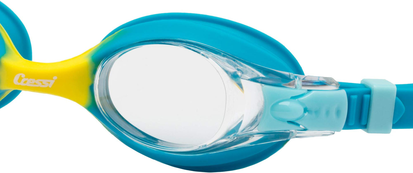 Cressi Dolphin 2.0, Azure/Amarillo, Clear Lens, Talla única