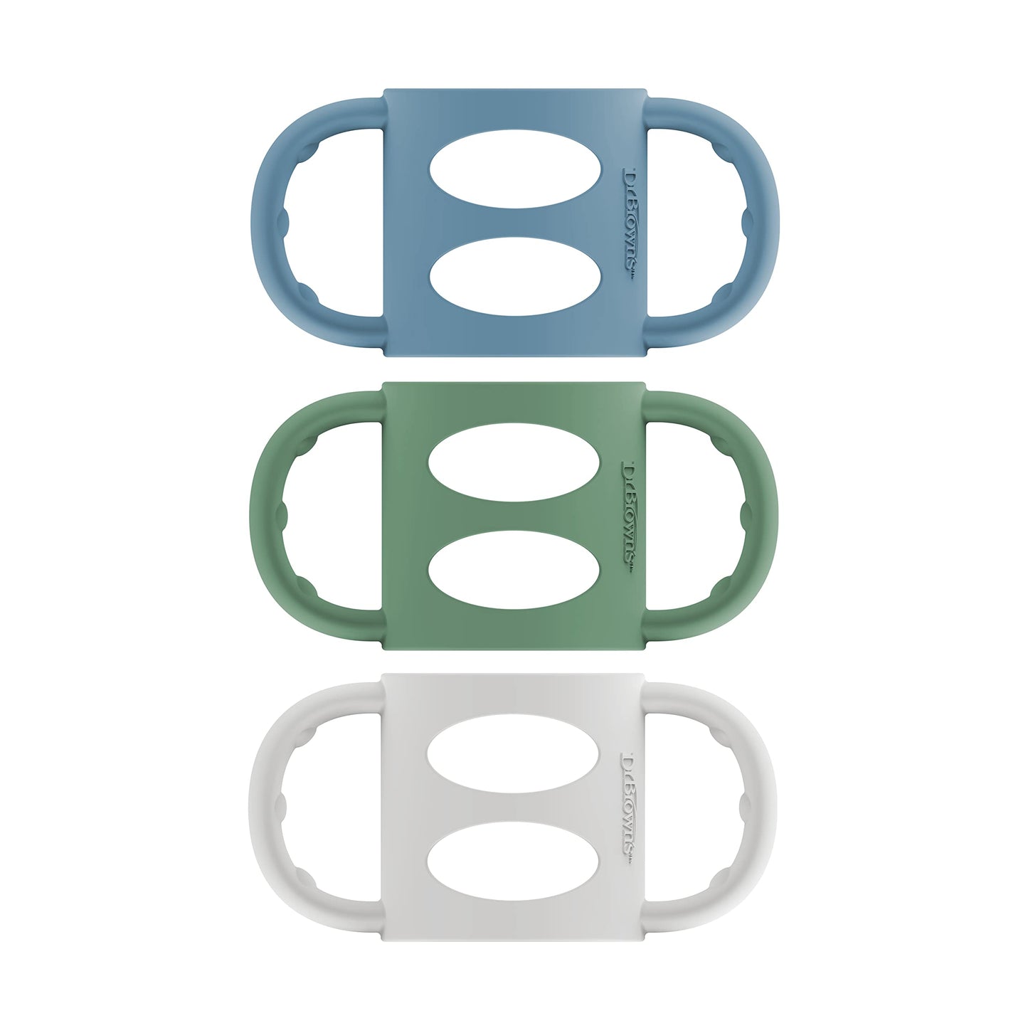 Mangos de Botella de Silicona 100% Dr. Brown's Light Blue Green Gray para Bebé 3 Pack 4m+
