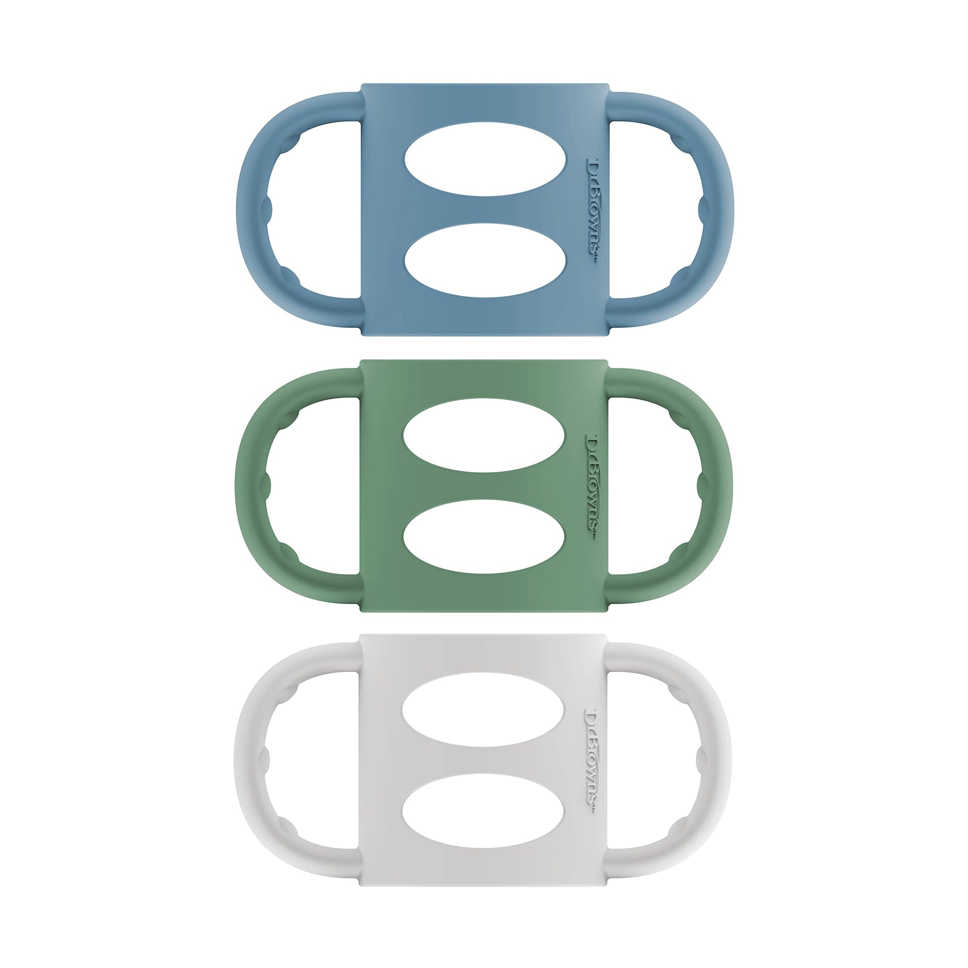Mangos de Botella de Silicona 100% Dr. Brown's Light Blue Green Gray para Bebé 3 Pack 4m+